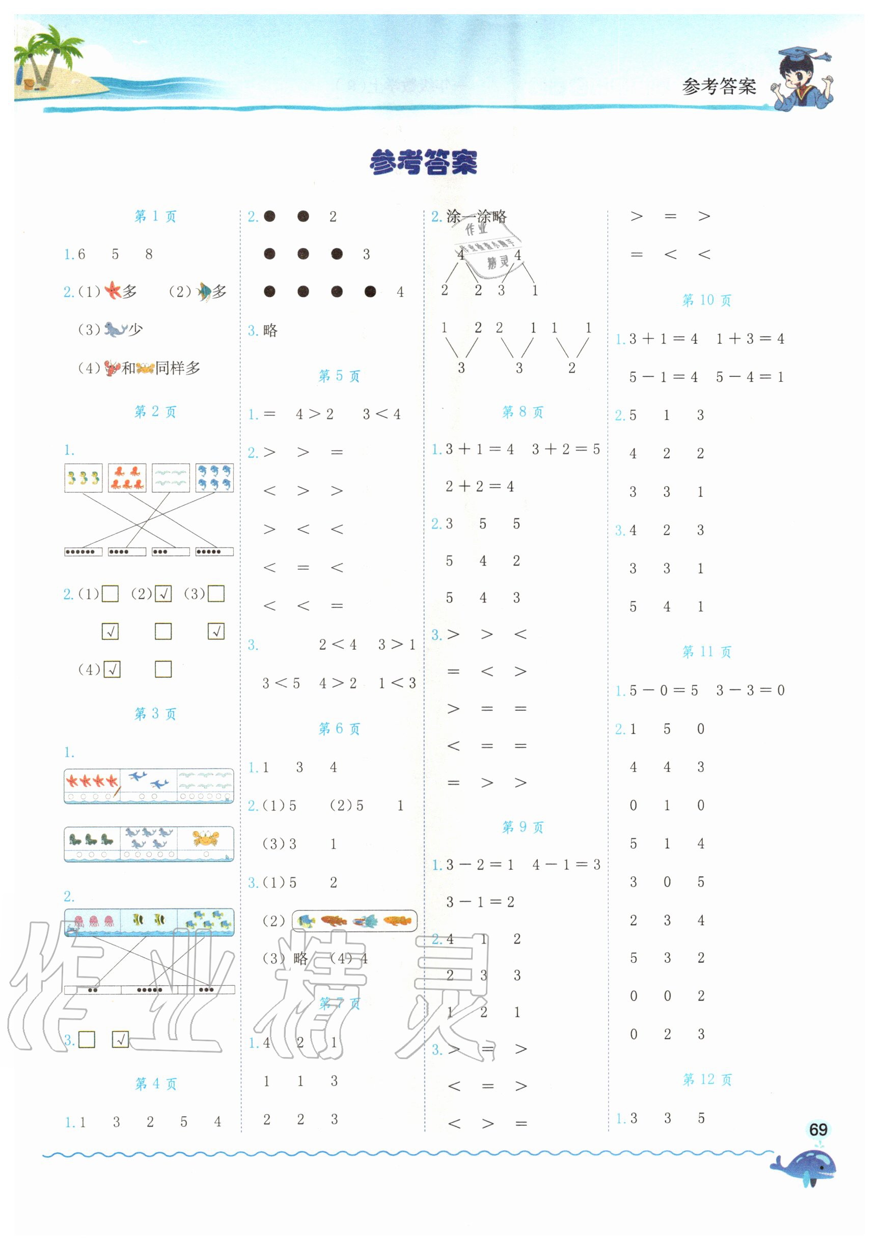 2020年黃岡小狀元口算速算練習(xí)冊一年級數(shù)學(xué)上冊人教版 第1頁