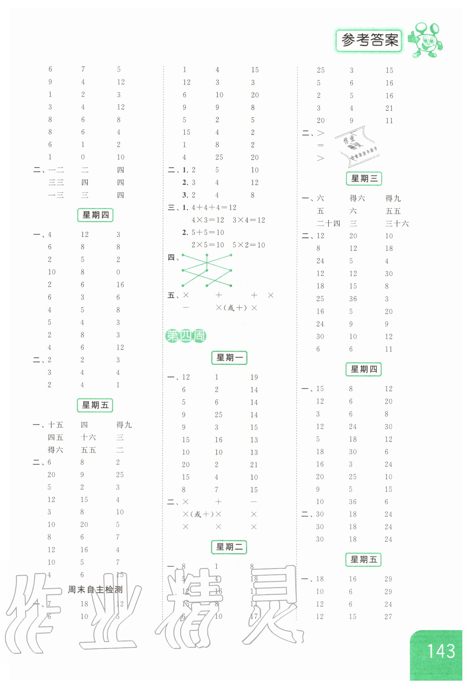 2020年亮點(diǎn)給力計(jì)算天天練二年級(jí)數(shù)學(xué)上冊(cè) 第3頁