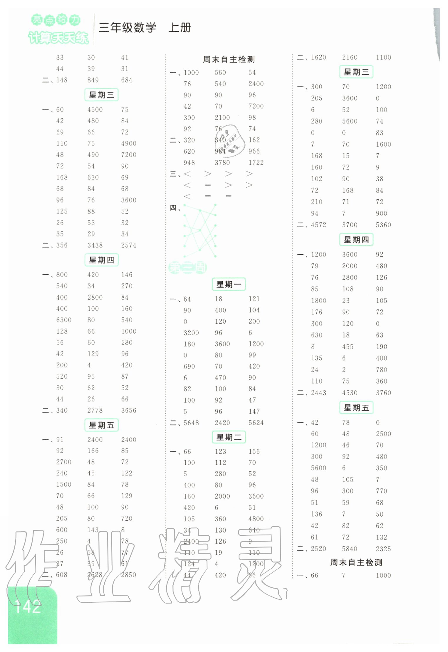 2020年亮點給力計算天天練三年級數(shù)學上冊 第2頁