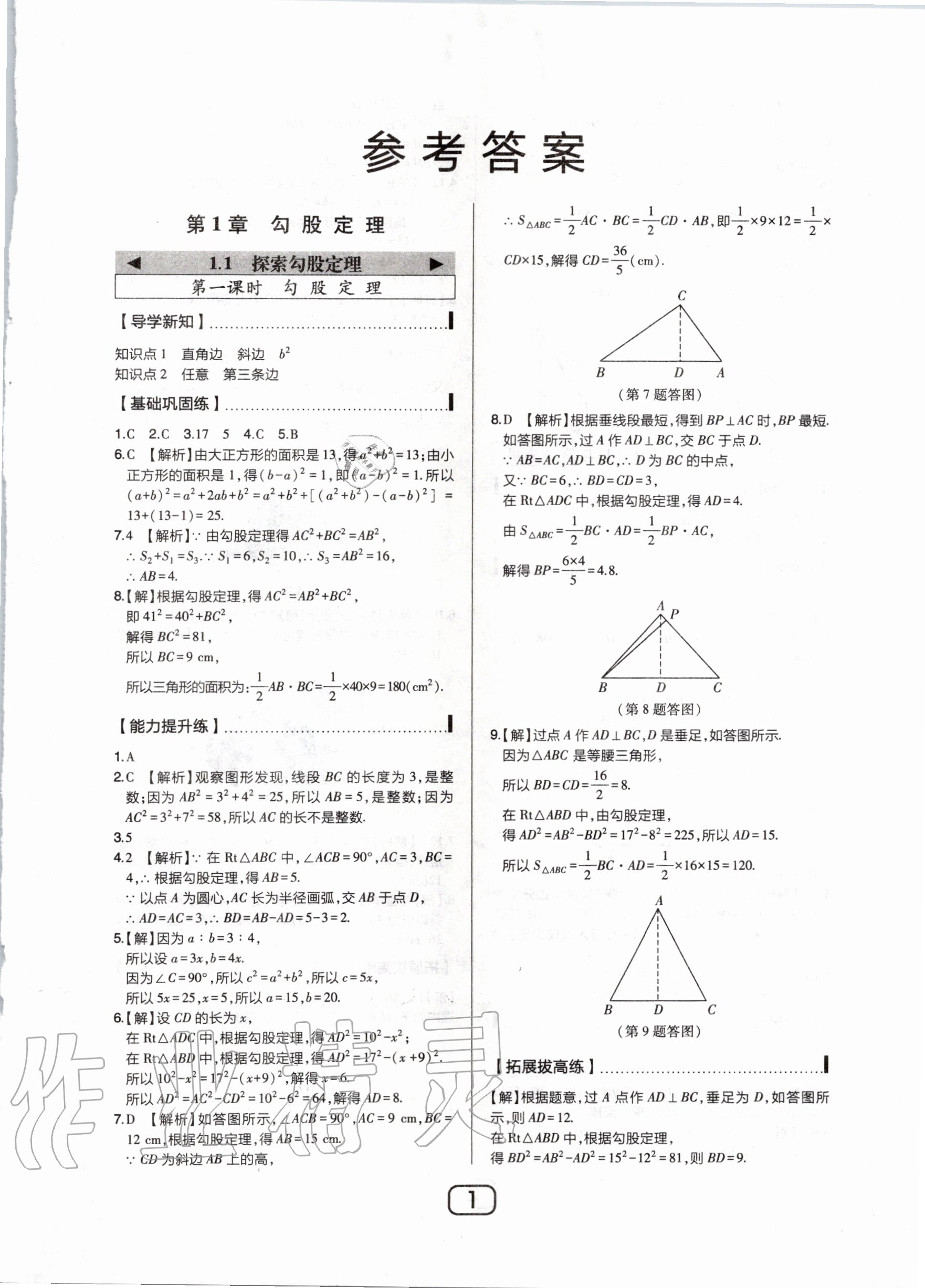 2020年北大綠卡八年級數(shù)學(xué)上冊北師大版 第5頁