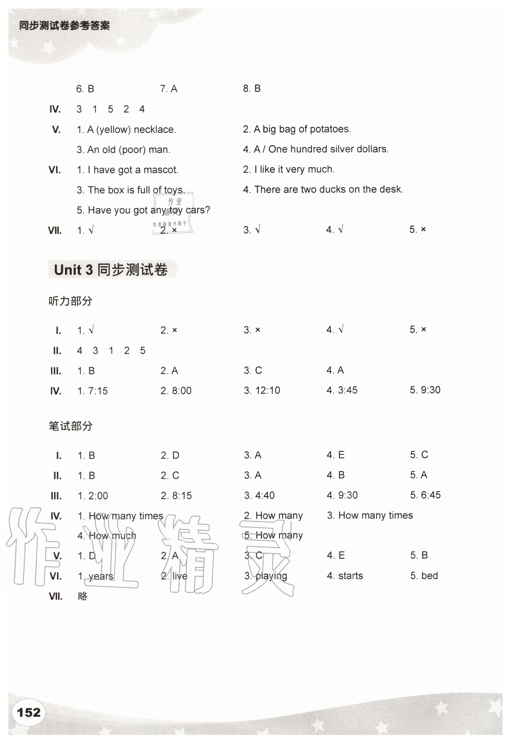 2020年劍橋小學(xué)英語(yǔ)同步測(cè)試卷五年級(jí)上冊(cè) 參考答案第3頁(yè)