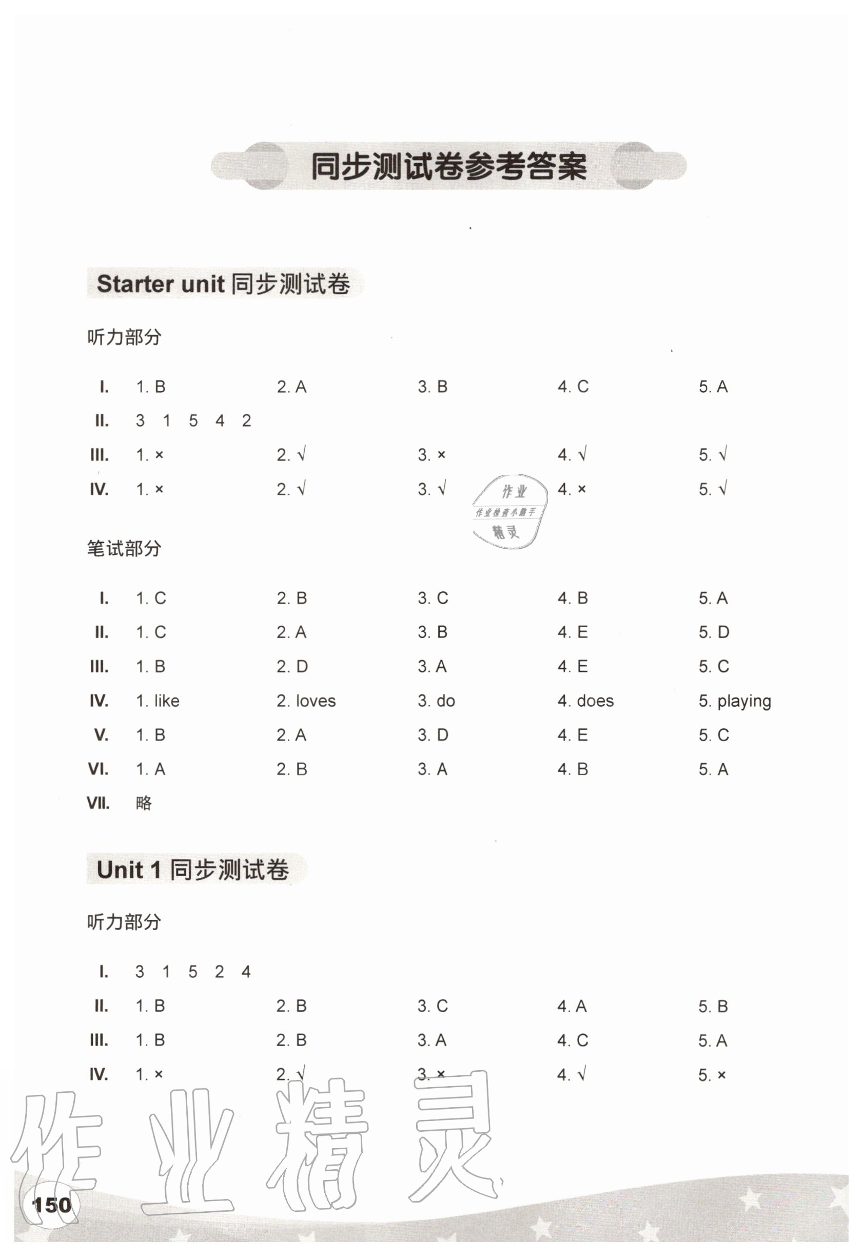 2020年劍橋小學(xué)英語(yǔ)同步測(cè)試卷五年級(jí)上冊(cè) 參考答案第1頁(yè)