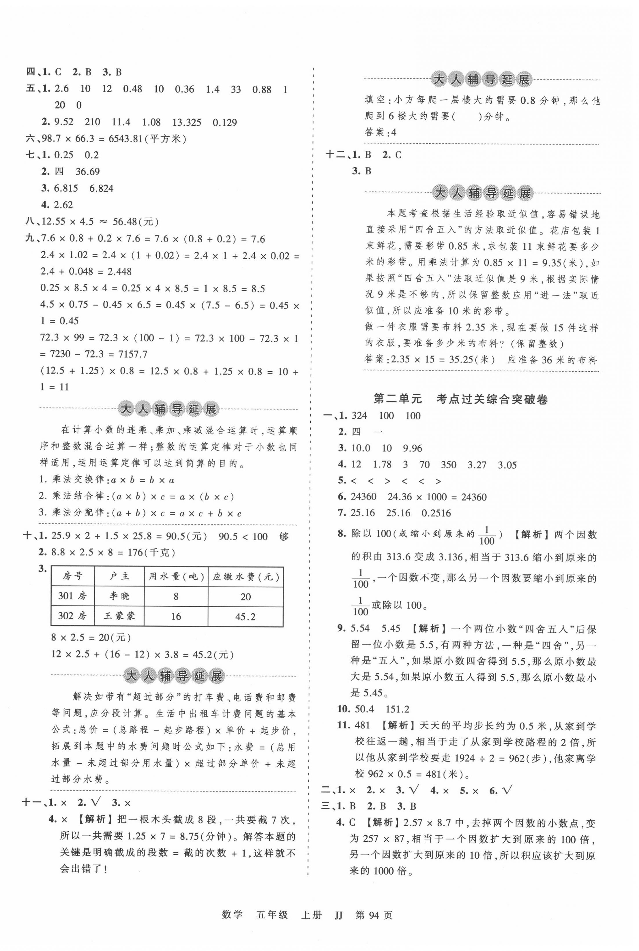 2020年王朝霞考点梳理时习卷五年级数学上册冀教版 第2页