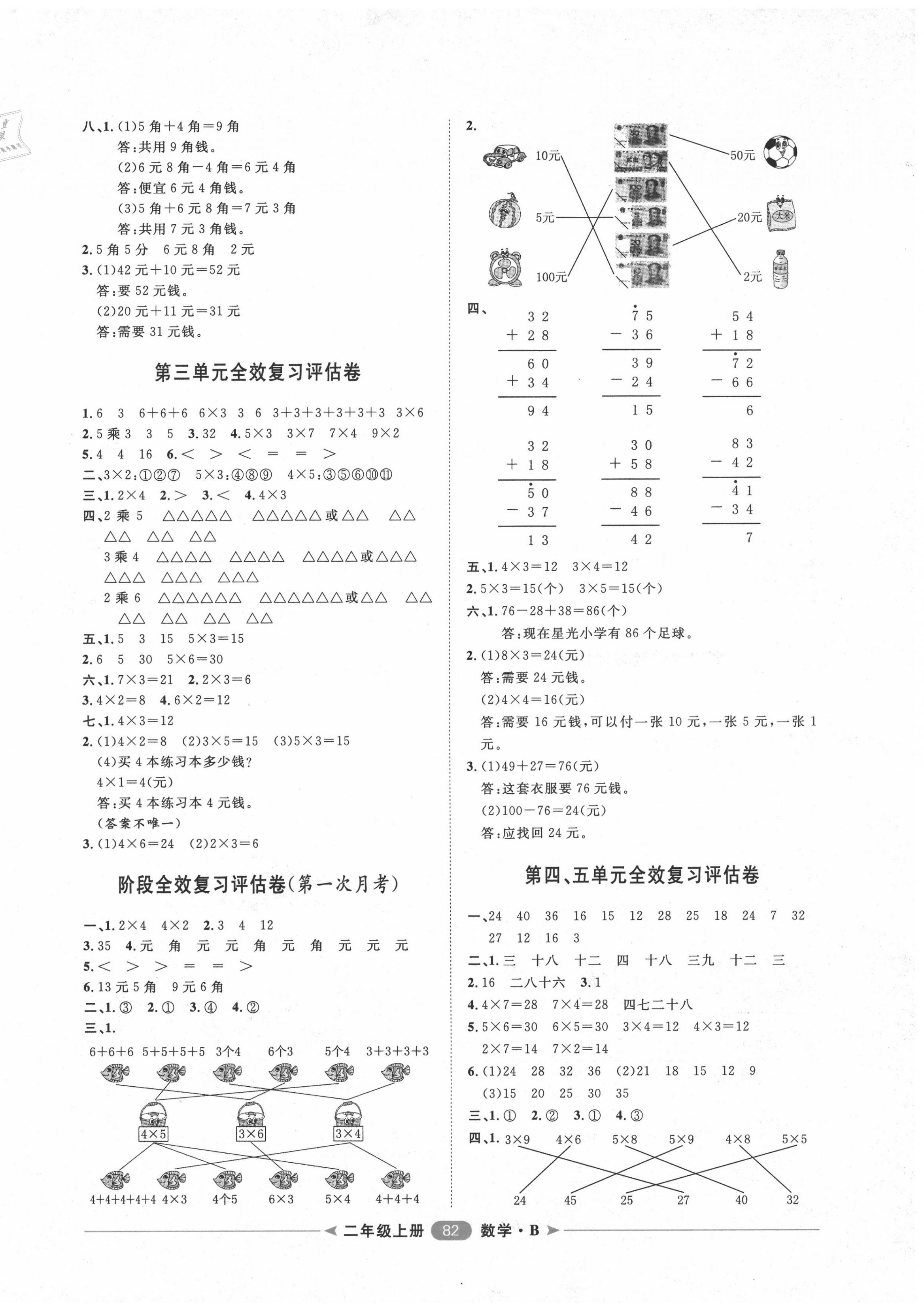 2020年陽光計劃第二步單元期末復習與評價二年級數(shù)學上冊北師大版 第2頁