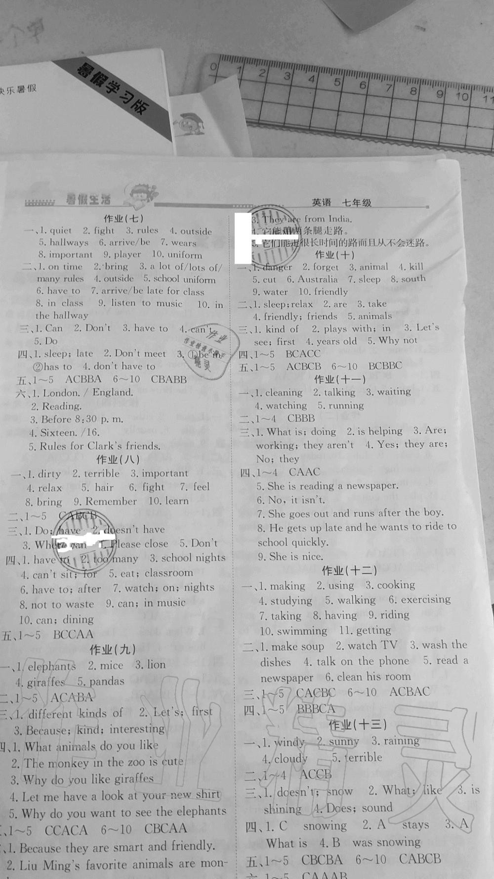 2020年系统集成暑假生活七年级英语北师大版学习与生活专版北京师范大学出版社 第2页