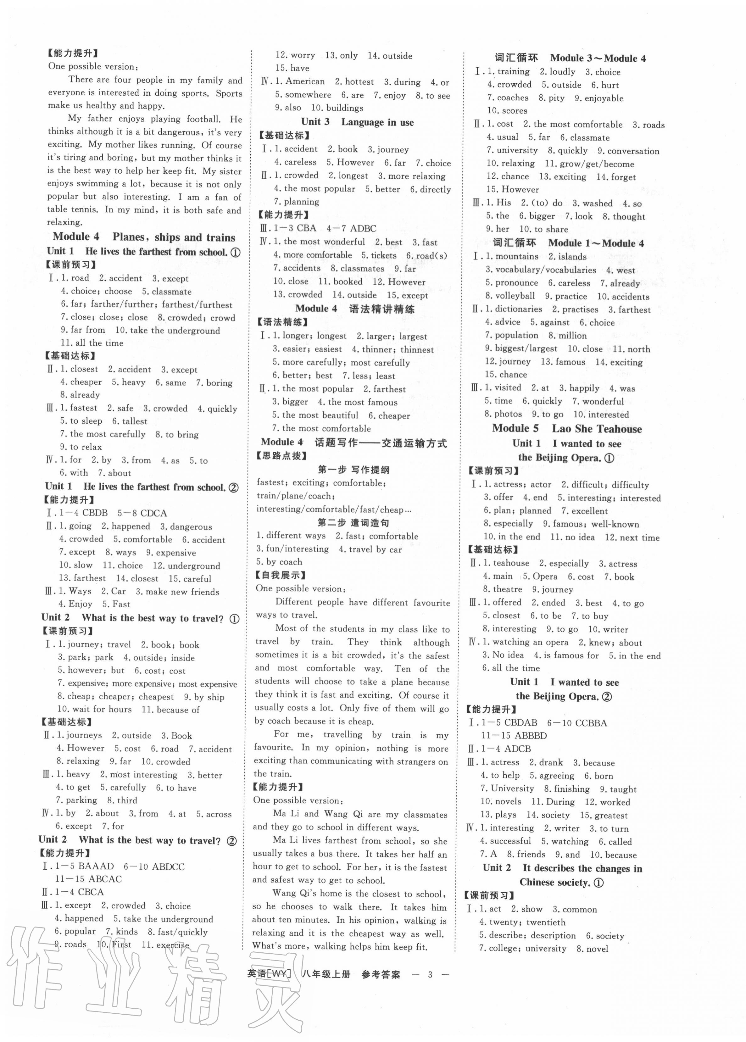 2020年全效學習課時提優(yōu)八年級英語上冊外研版精華版 第3頁