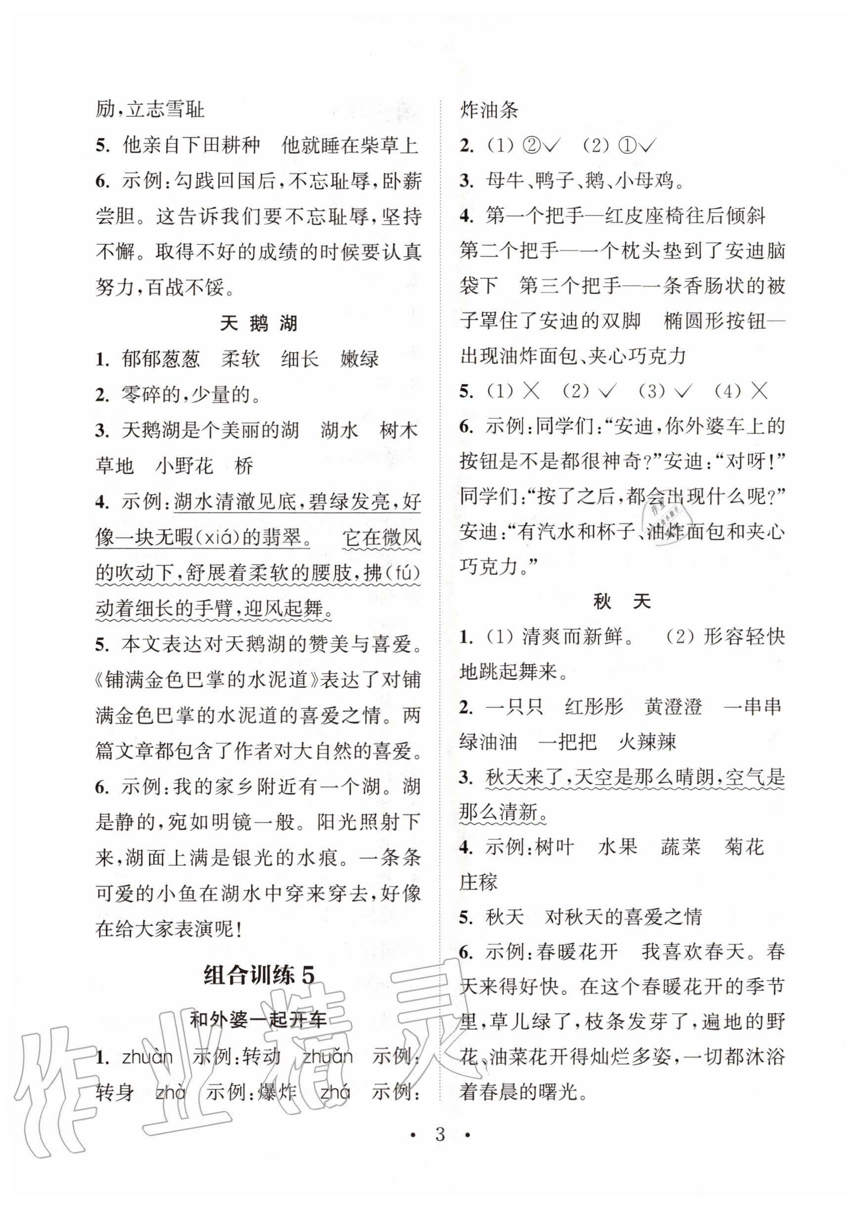 2020年通城學(xué)典小學(xué)語文閱讀與寫作組合訓(xùn)練三年級通用版 第5頁