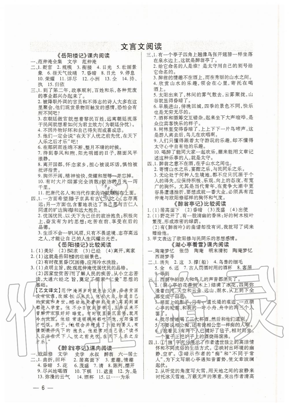 2020年基礎(chǔ)精練九年級(jí)語(yǔ)文深圳專(zhuān)版 第6頁(yè)