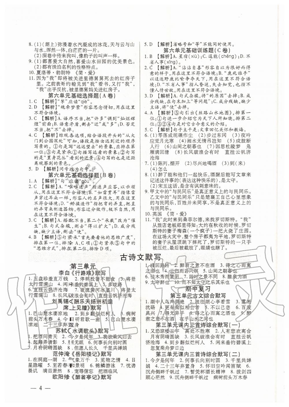 2020年基礎(chǔ)精練九年級(jí)語文深圳專版 第4頁(yè)