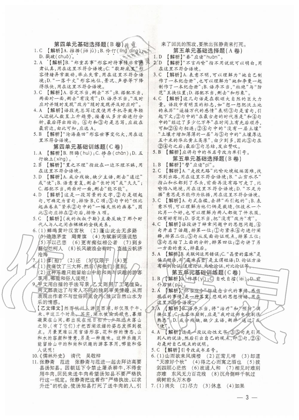 2020年基礎(chǔ)精練九年級(jí)語(yǔ)文深圳專(zhuān)版 第3頁(yè)