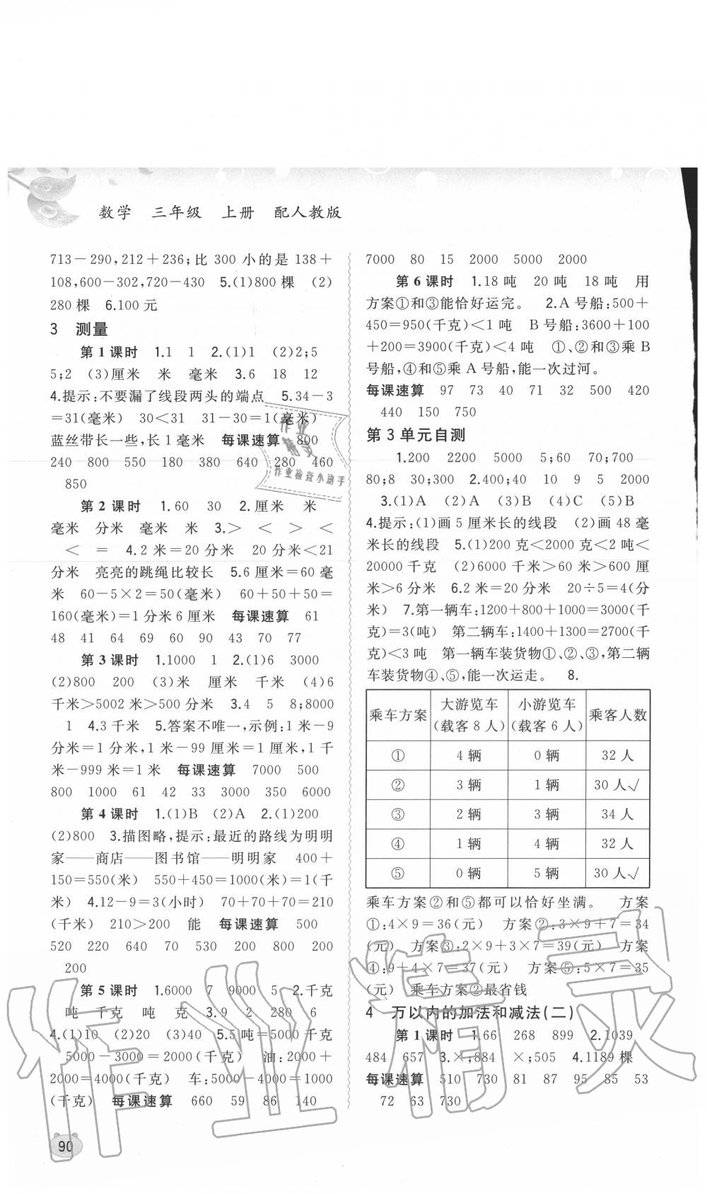 2020年新課程學習與測評同步學習三年級數(shù)學上冊人教版 第2頁