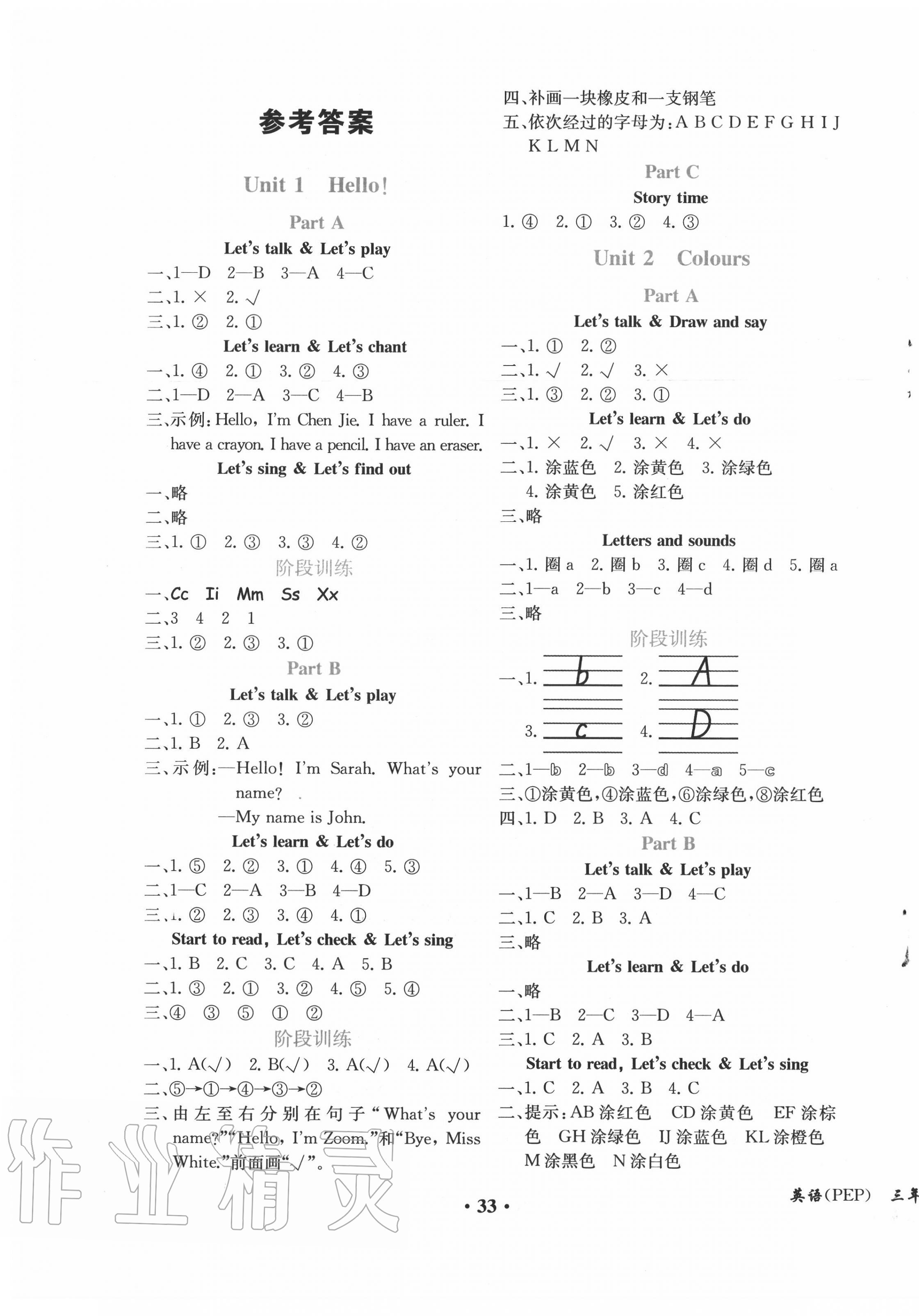 2020年勝券在握同步解析與測(cè)評(píng)三年級(jí)英語上冊(cè)人教PEP版重慶專版 第1頁