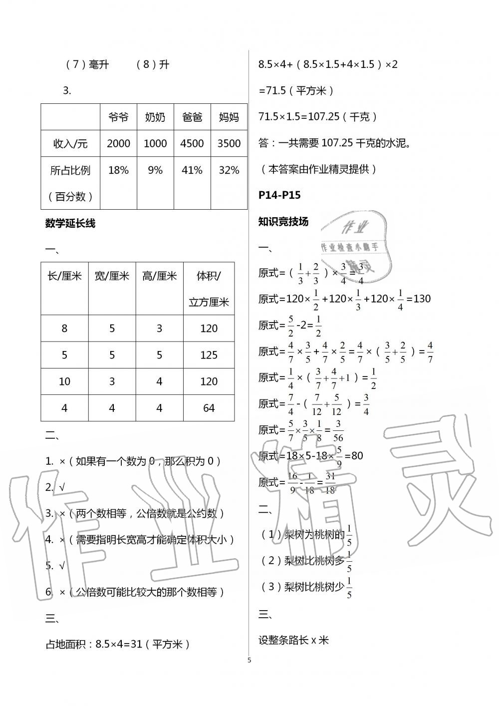 2020年暑假作業(yè)五年級數(shù)學遼寧教育電子音像出版社 第5頁