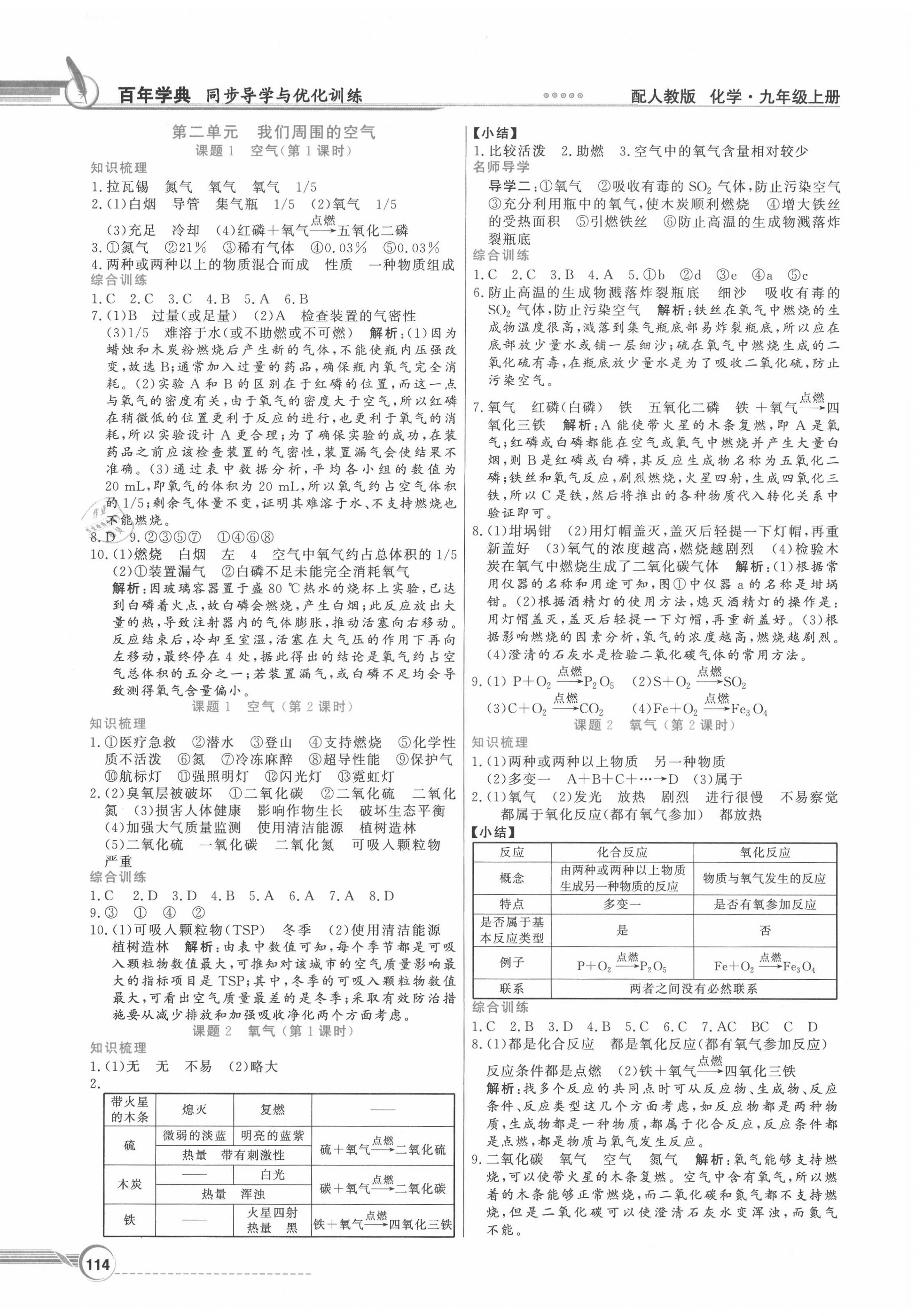 2020年同步导学与优化训练九年级化学上册人教版 第2页