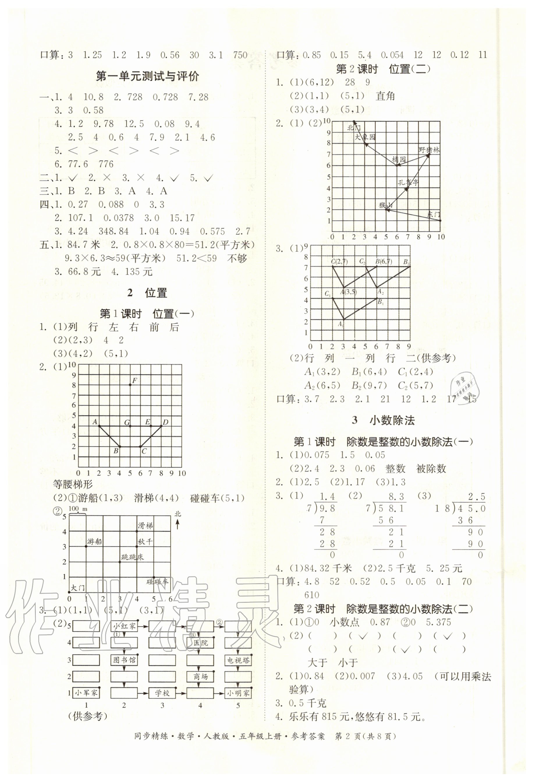 2020年同步精练五年级数学上册人教版 第2页