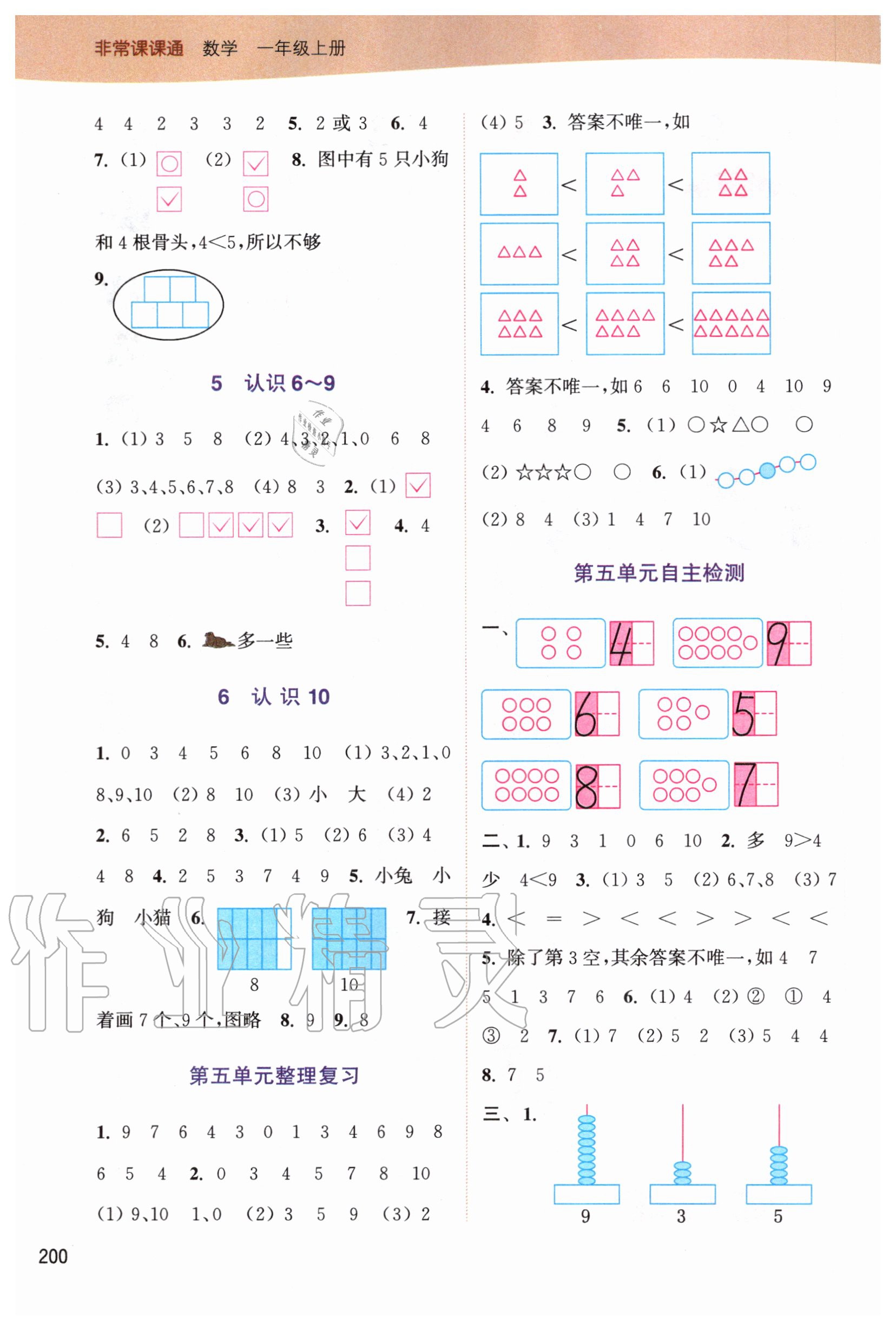 2020年通城學(xué)典非常課課通一年級數(shù)學(xué)上冊蘇教版 第4頁