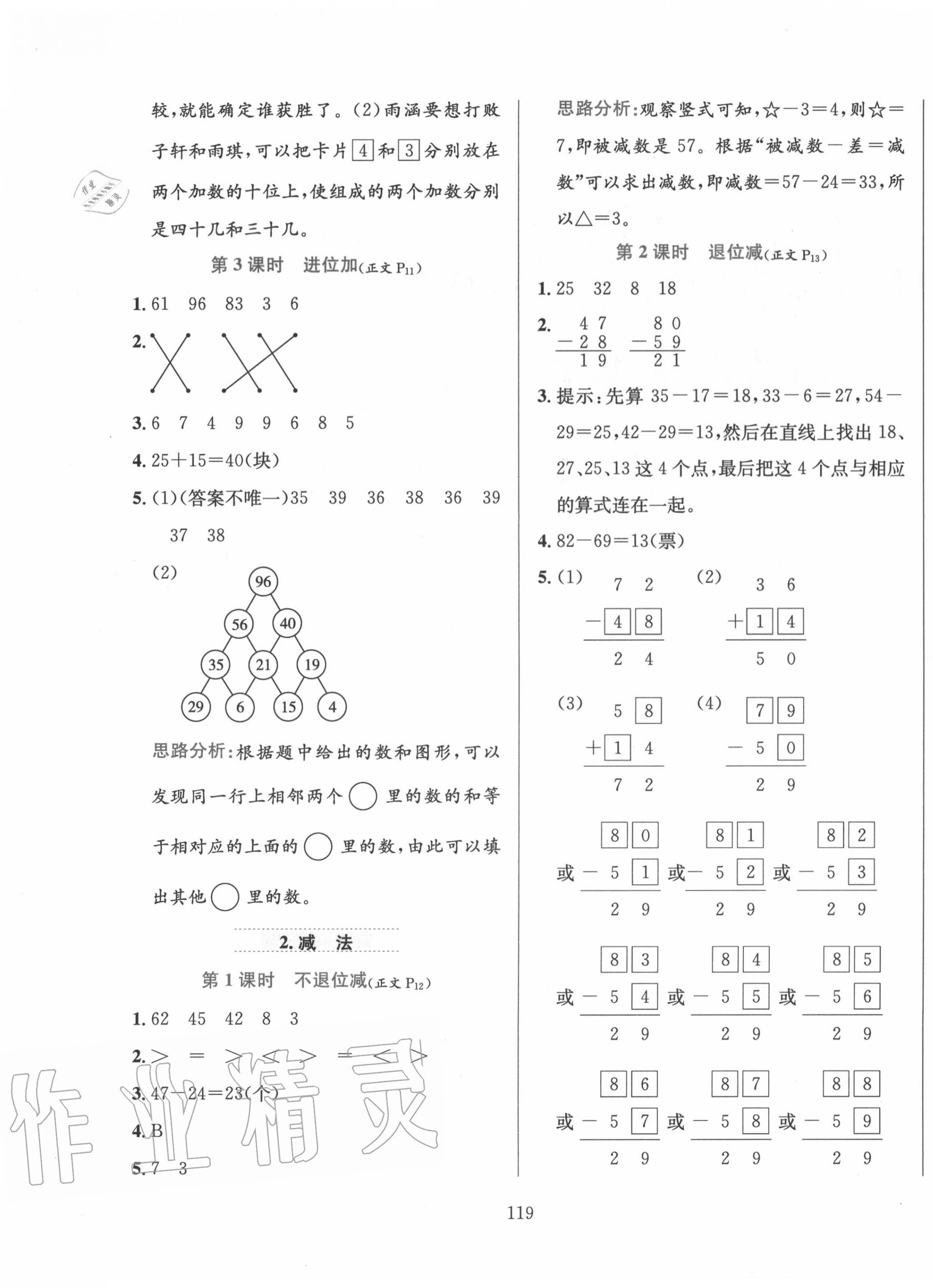 2020年小學(xué)教材全練二年級數(shù)學(xué)上冊人教版 參考答案第3頁