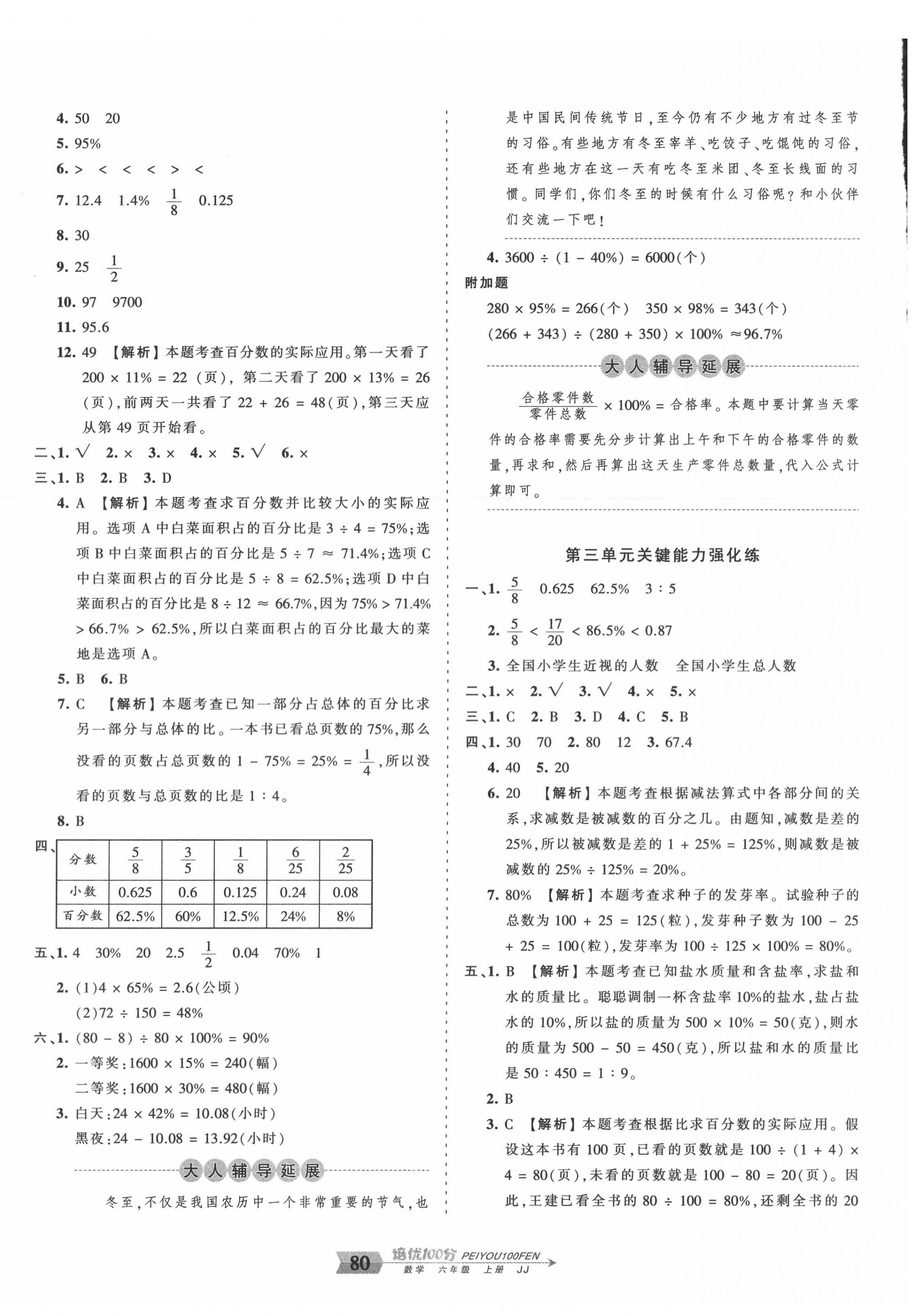 2020年王朝霞培優(yōu)100分六年級數(shù)學(xué)上冊冀教版 第4頁