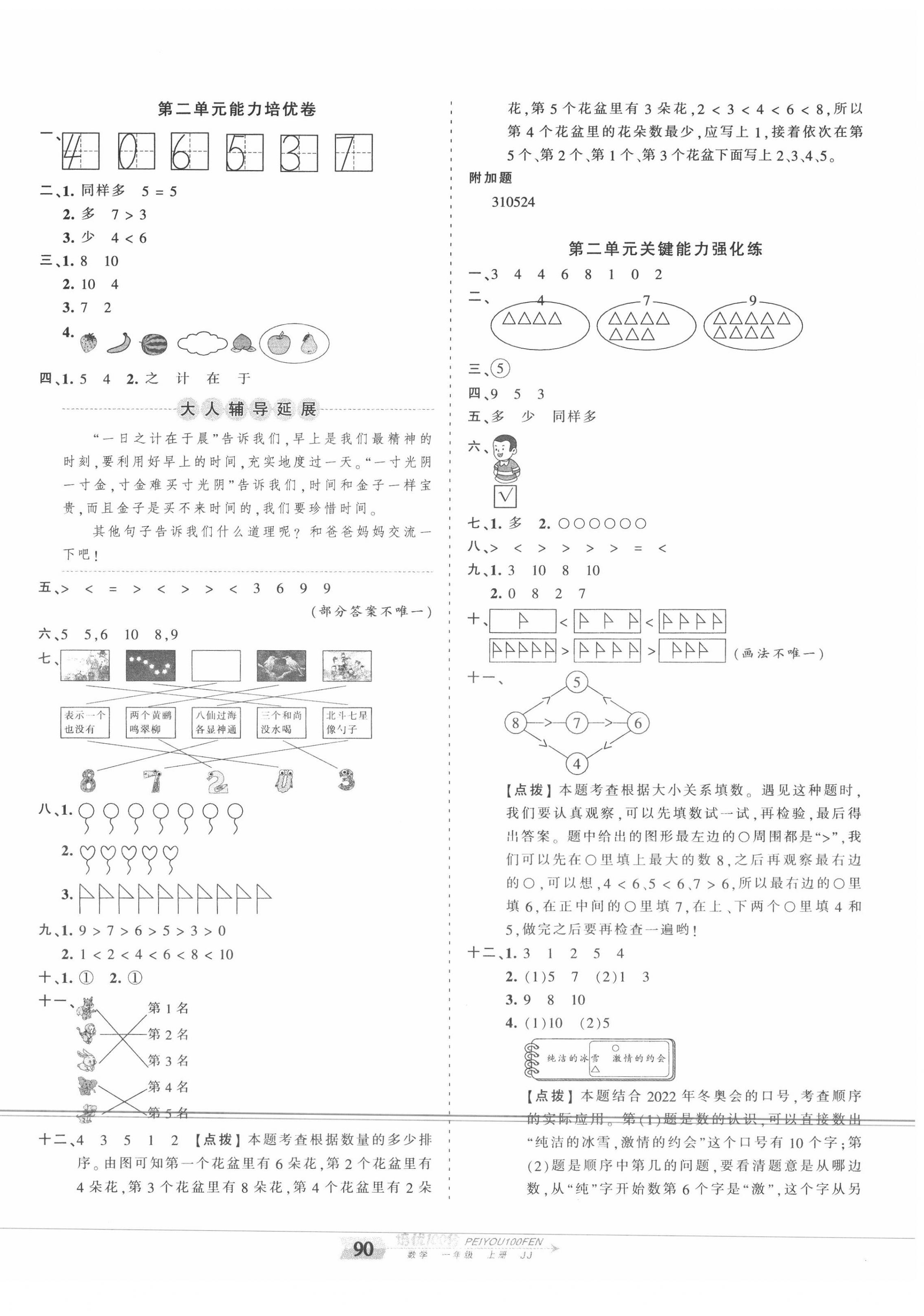 2020年王朝霞培優(yōu)100分一年級(jí)數(shù)學(xué)上冊(cè)冀教版 第2頁(yè)