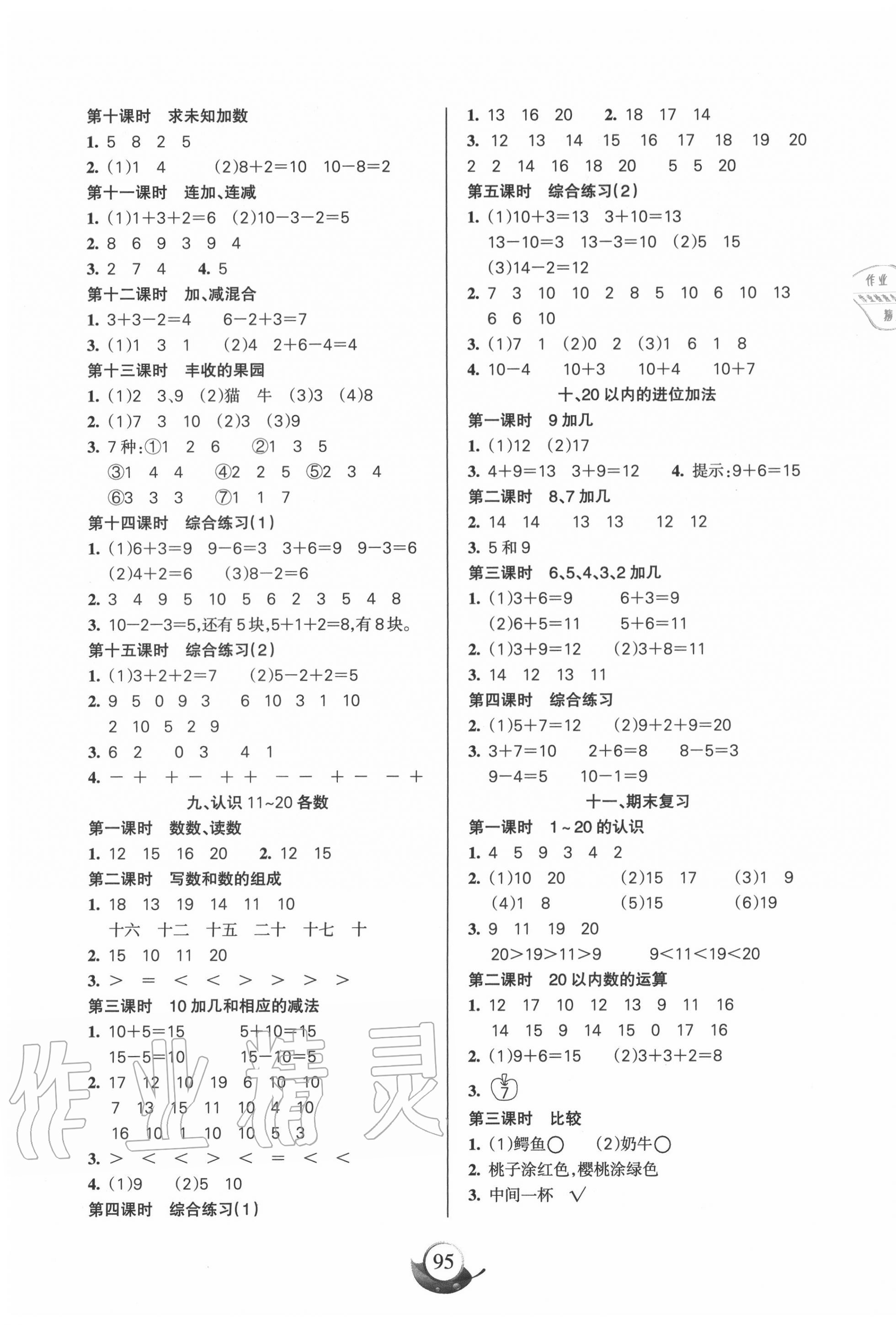 2020年名師三導(dǎo)學(xué)練考一年級數(shù)學(xué)上冊蘇教版 第3頁