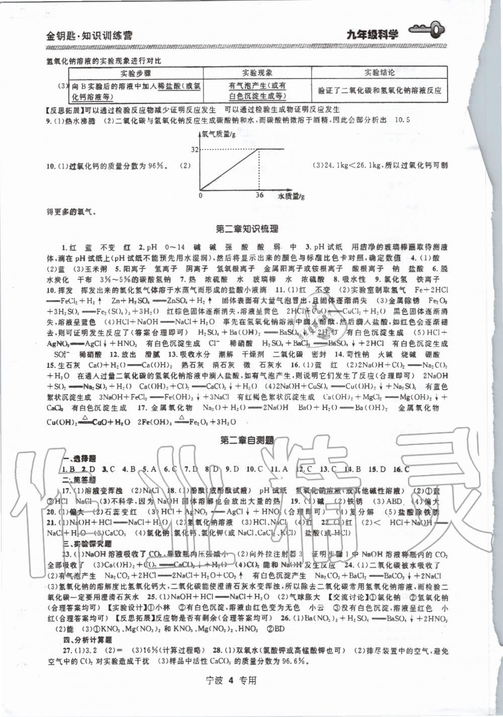 2020年金鑰匙知識訓(xùn)練營九年級科學(xué)全一冊上浙教版 第4頁