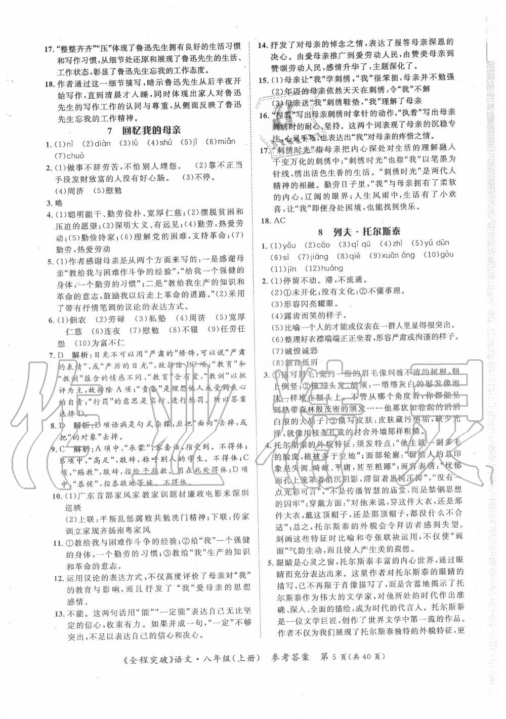 2020年思而優(yōu)教育全程突破八年級(jí)語(yǔ)文上冊(cè)人教版 第5頁(yè)