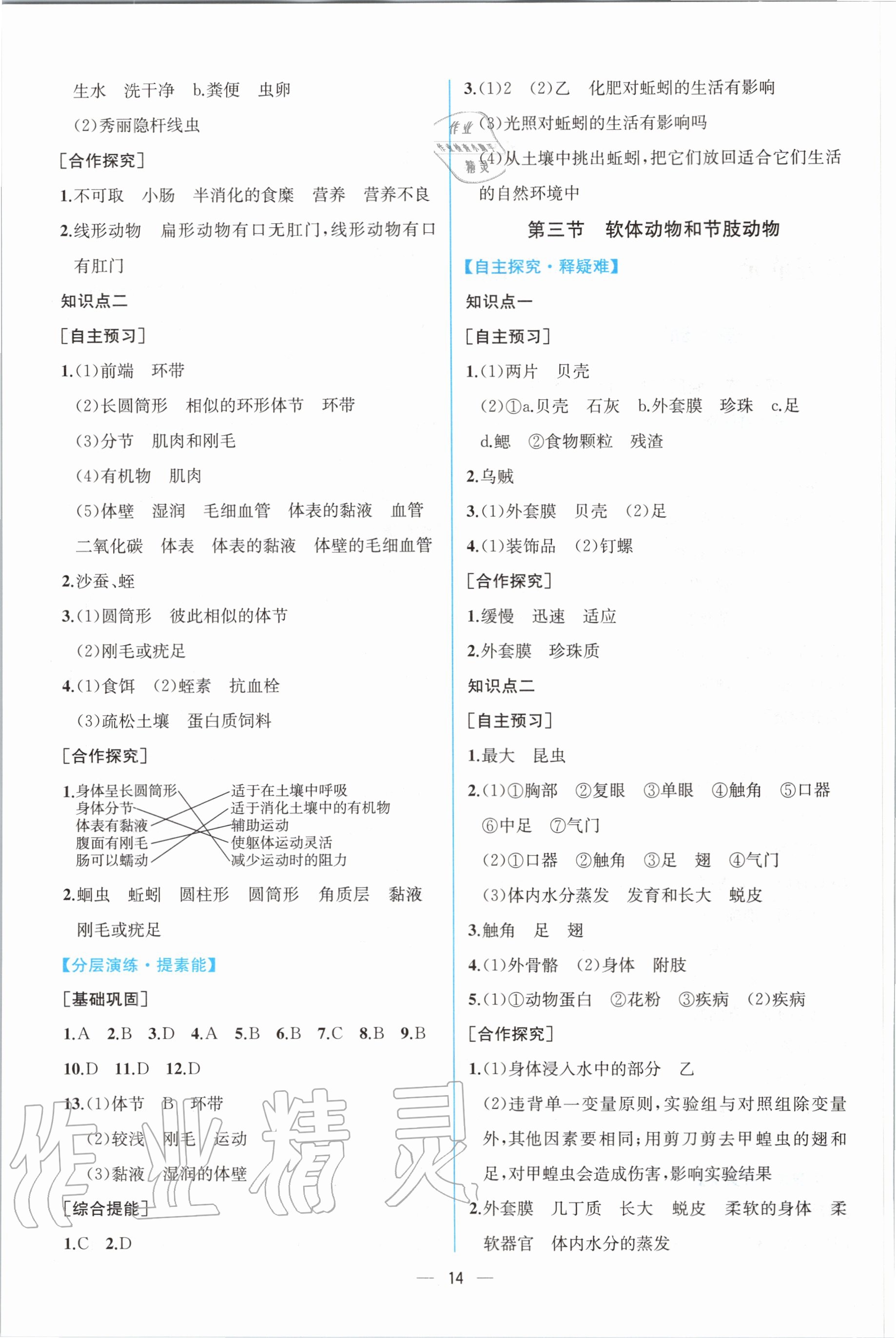 2020年同步學(xué)歷案課時練八年級生物上冊人教版 第2頁