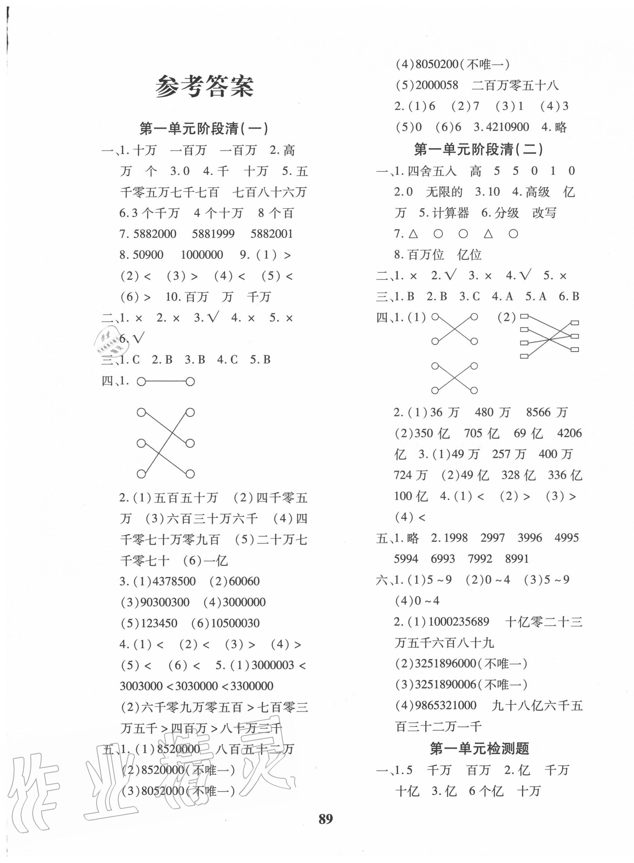 2020年教育世家状元卷四年级数学上册人教版 第1页