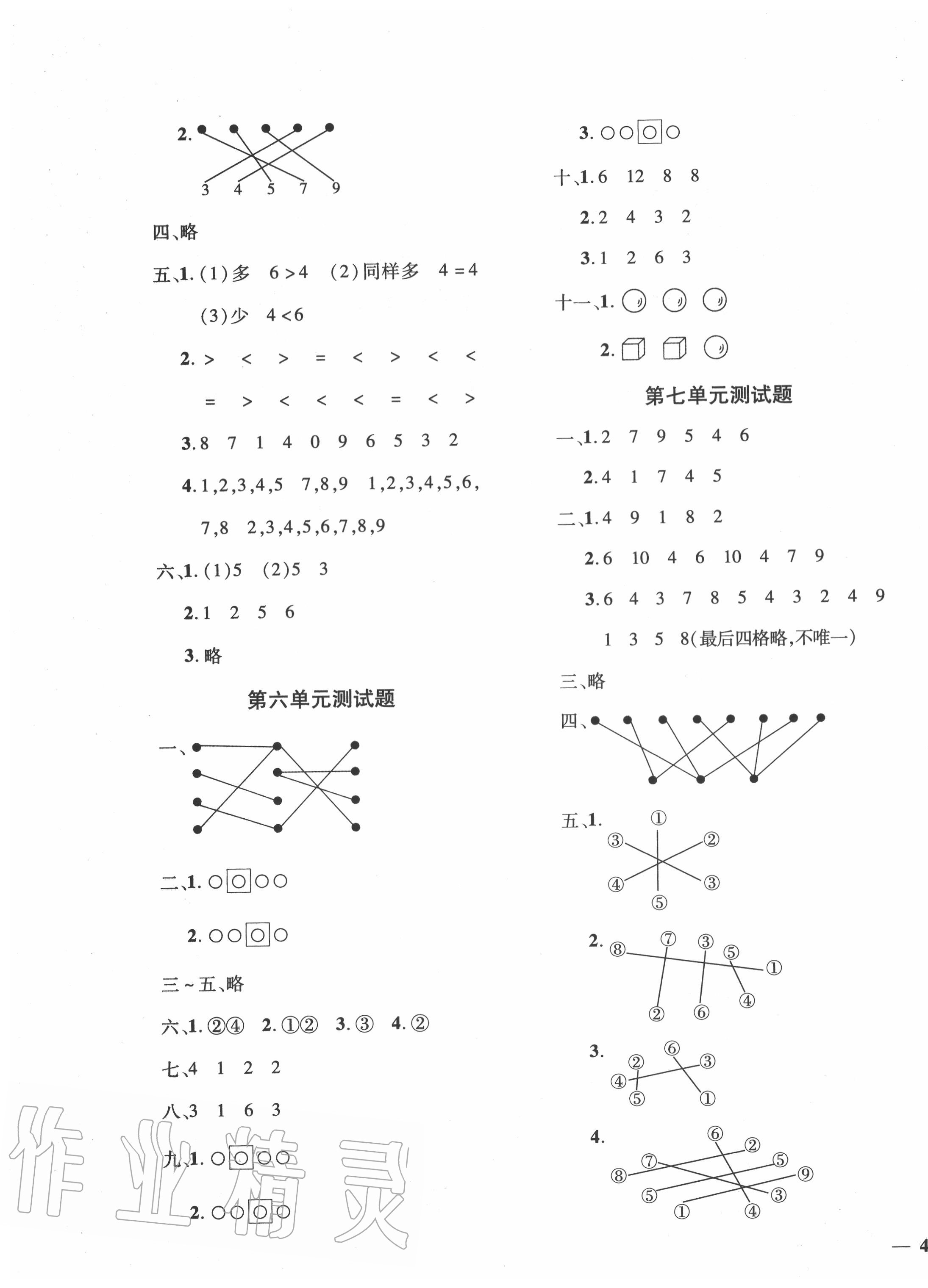 2020年教育世家状元卷一年级数学上册苏教版 第3页