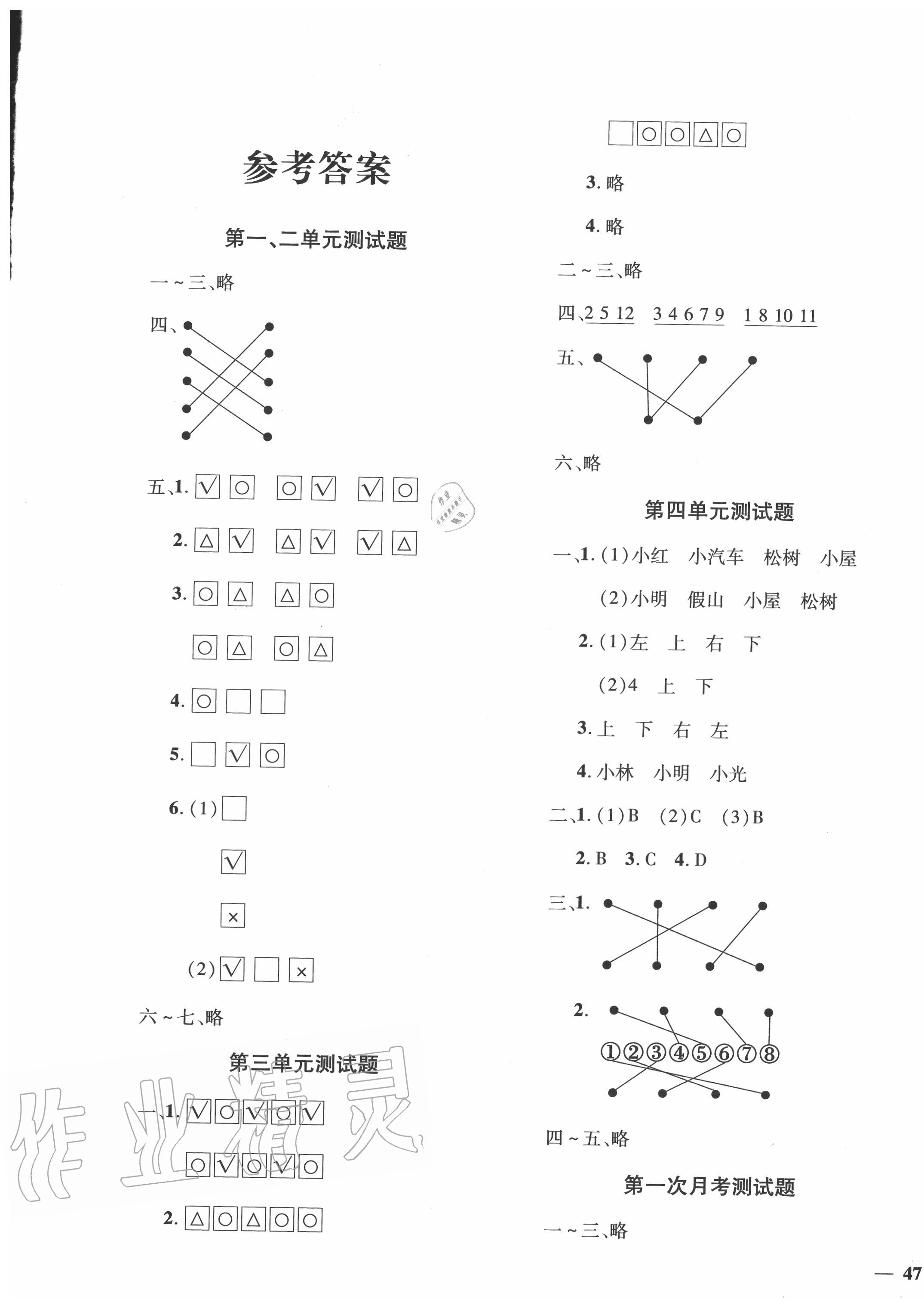 2020年教育世家狀元卷一年級數(shù)學(xué)上冊蘇教版 第1頁