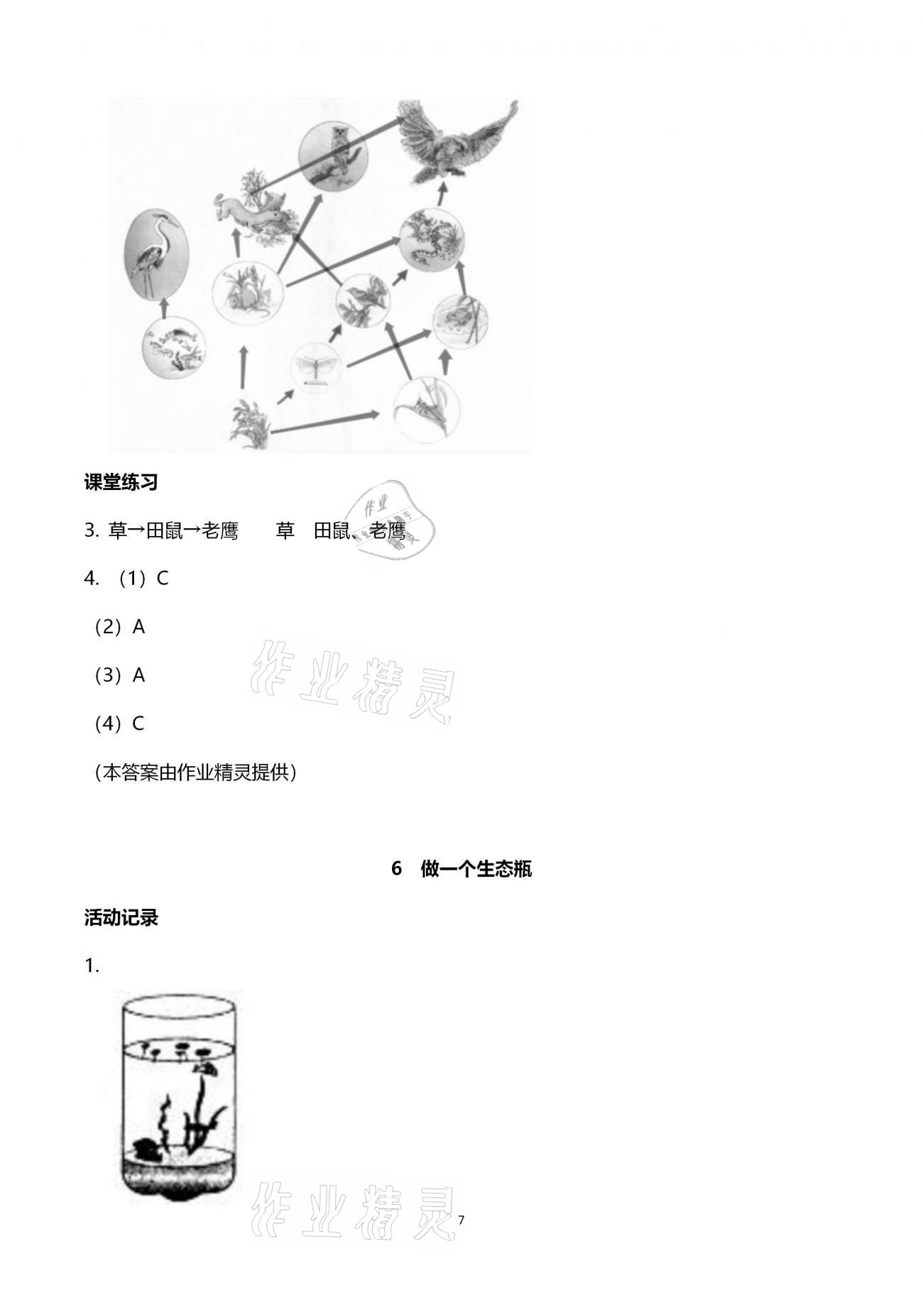 2020年科學(xué)作業(yè)本五年級上冊教科版浙江教育出版社 第7頁