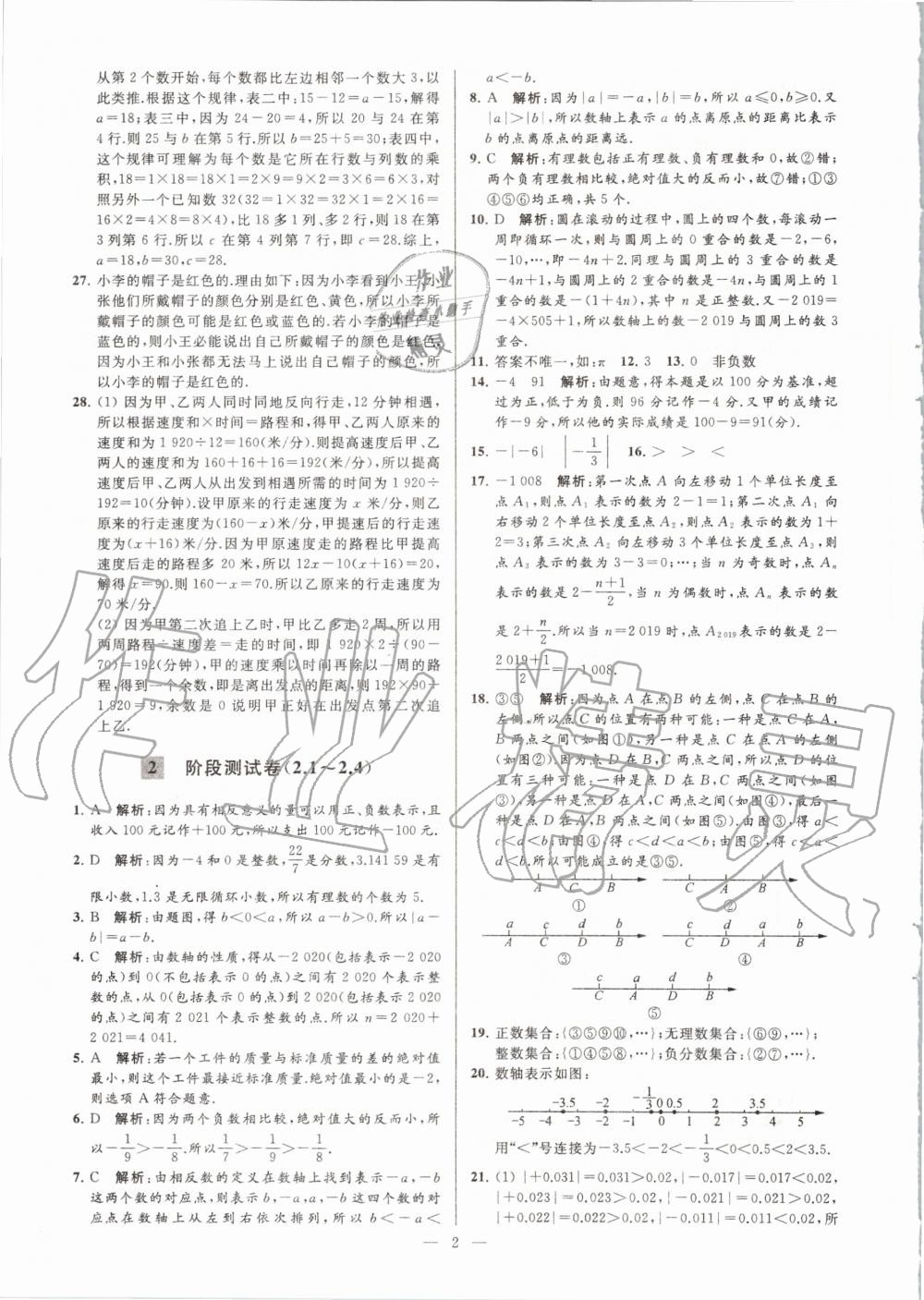 2020年亮點(diǎn)給力大試卷七年級(jí)數(shù)學(xué)上冊(cè)蘇科版 第2頁(yè)