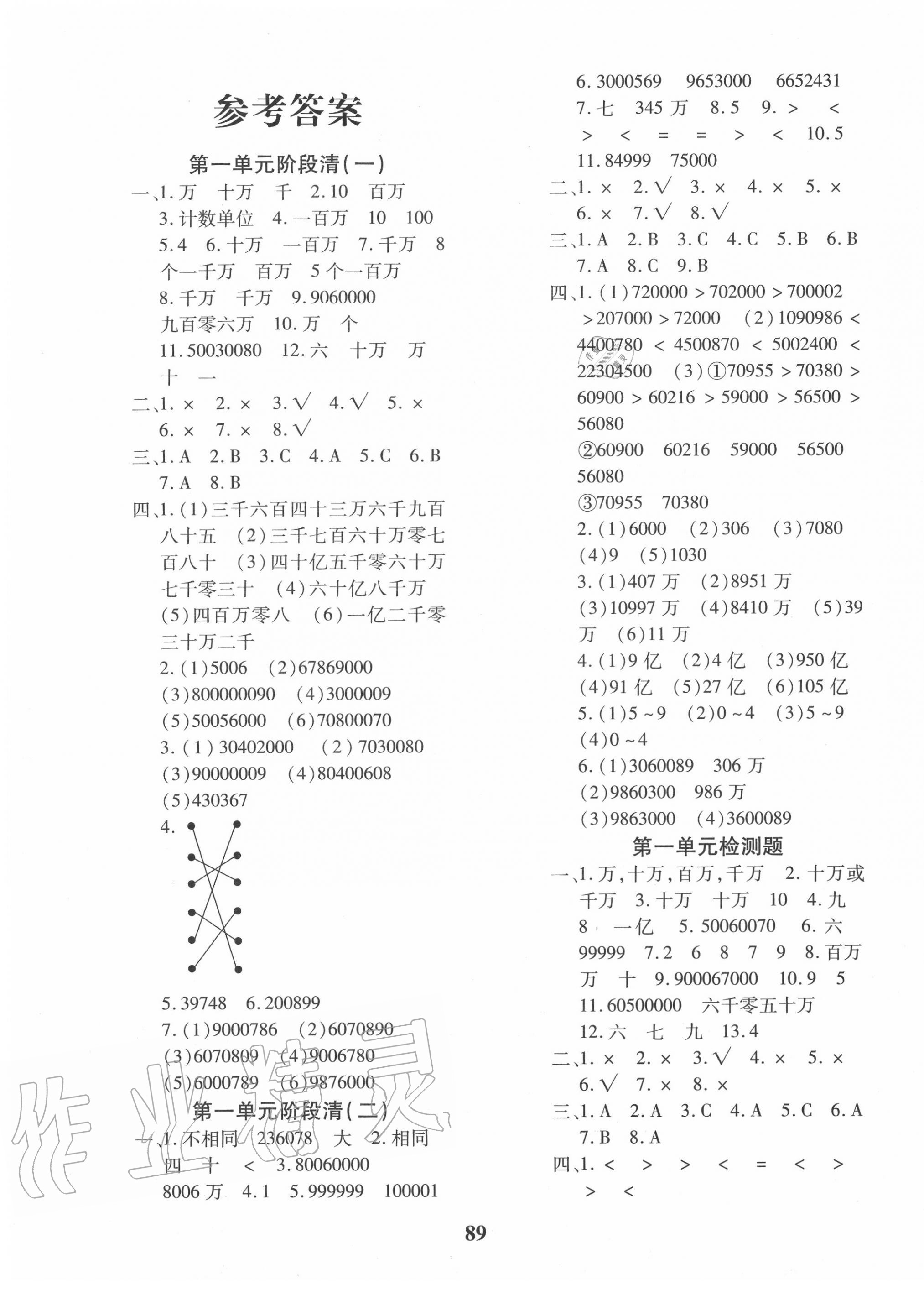 2020年教育世家状元卷四年级数学上册北师大版 第1页