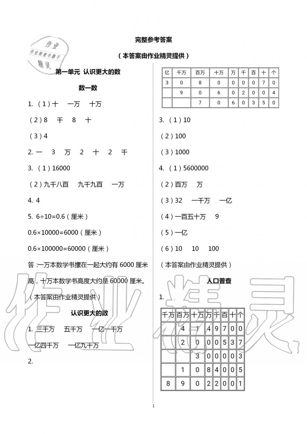 2020年课堂精练四年级数学上册北师大版福建专版 第1页