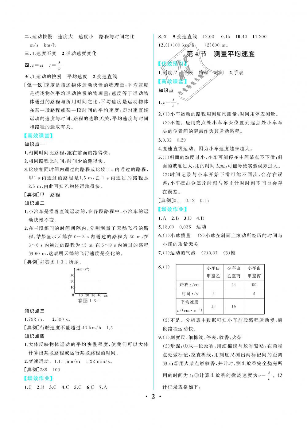 2020年人教金学典同步解析与测评八年级物理上册人教版重庆专版 第2页