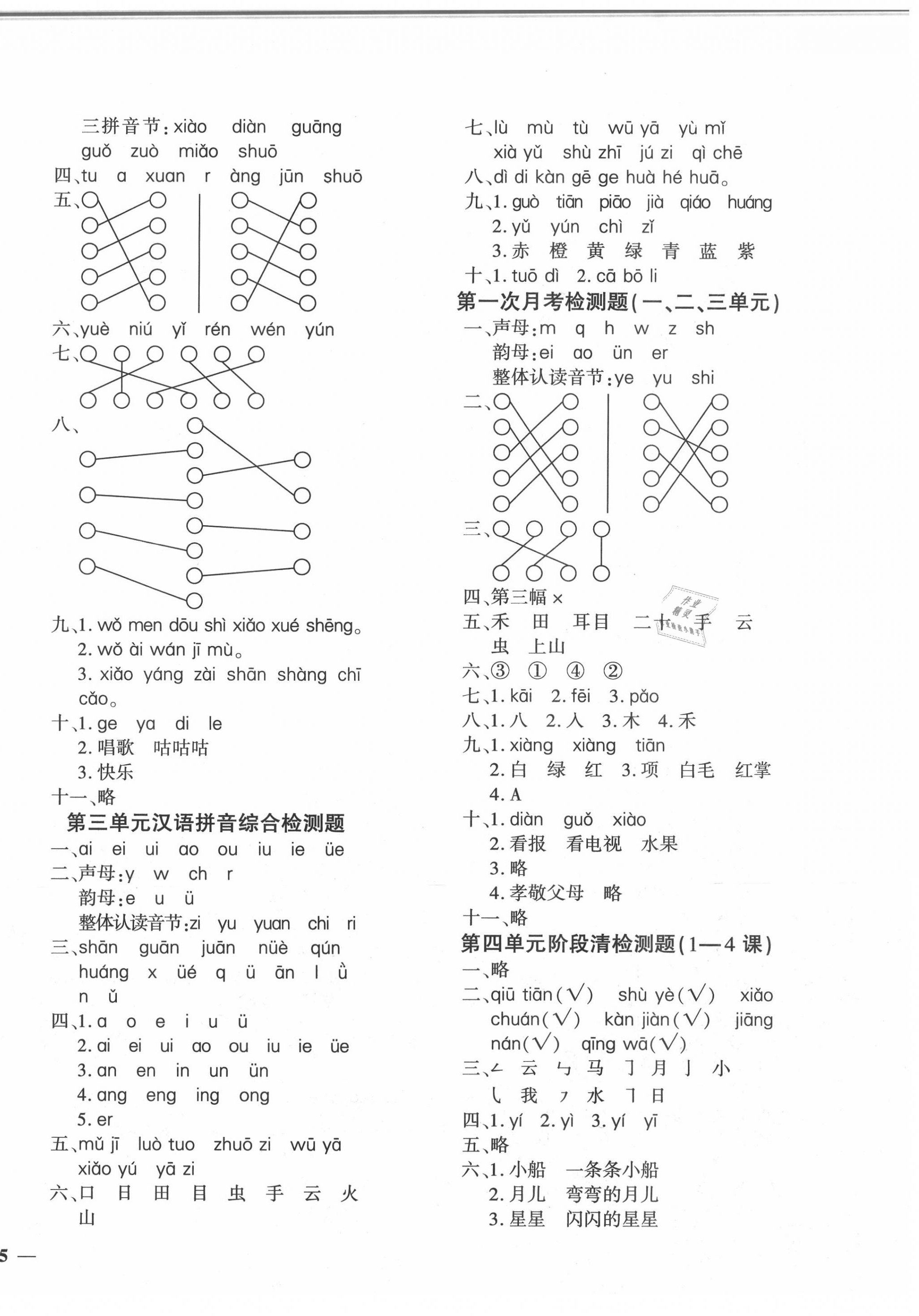 2020年教育世家状元卷一年级语文上册人教版 第2页