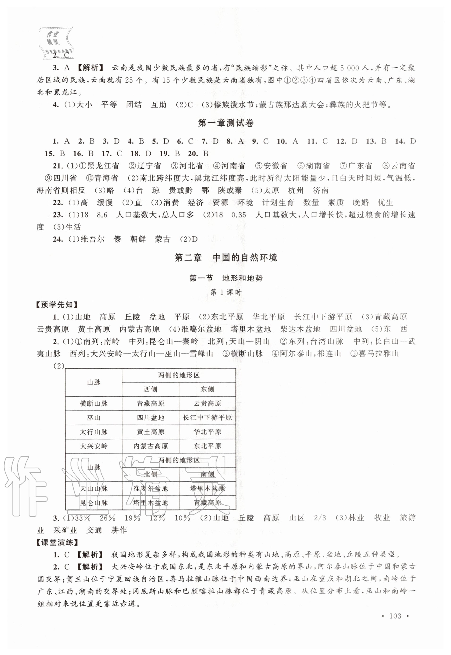 2020年自主学习当堂反馈八年级地理上册人教版 第5页