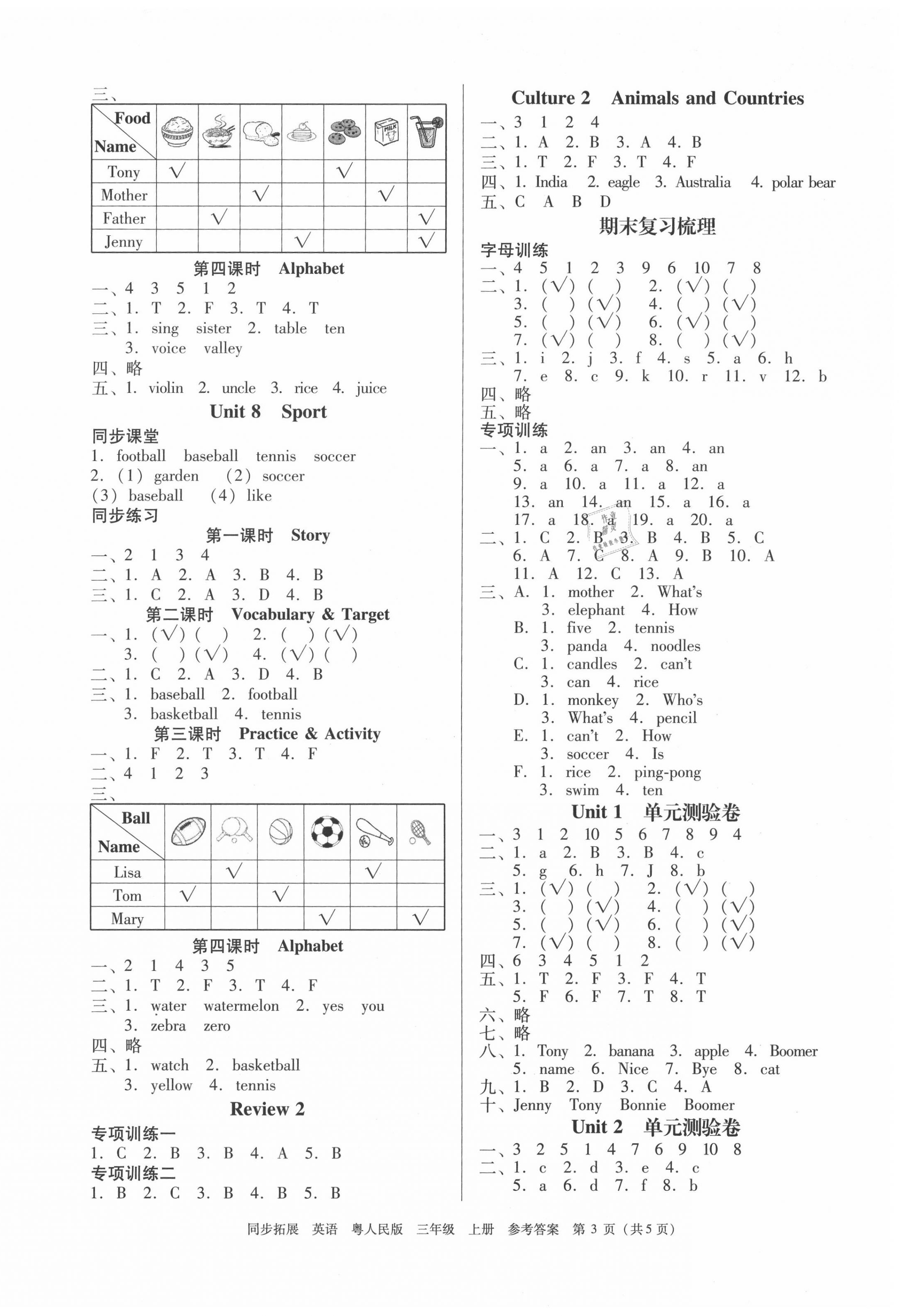 2020年同步拓展三年級英語上冊粵人版中山專版 第3頁