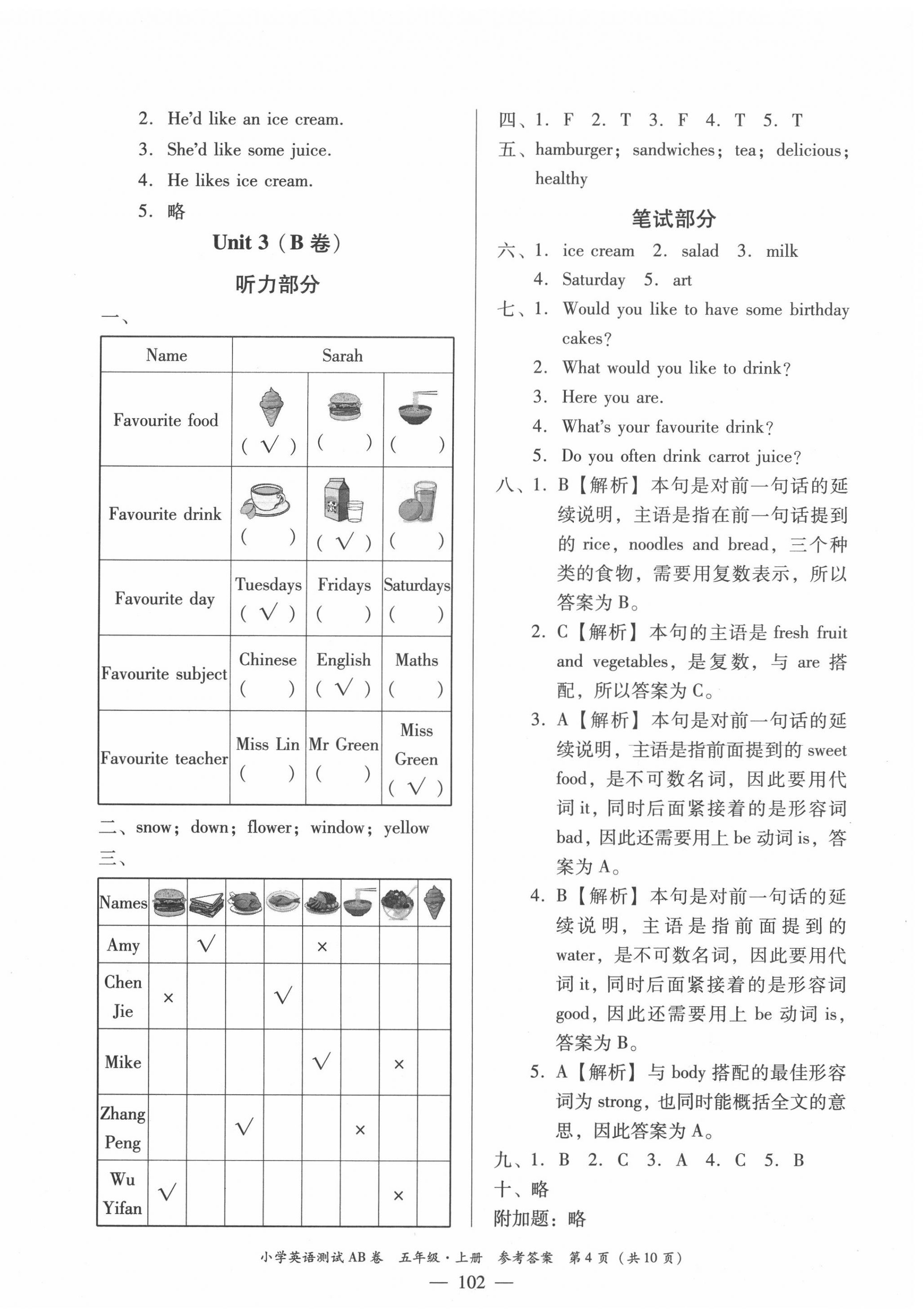 2020年小學英語測試AB卷五年級上冊人教PEP版佛山專版 第4頁