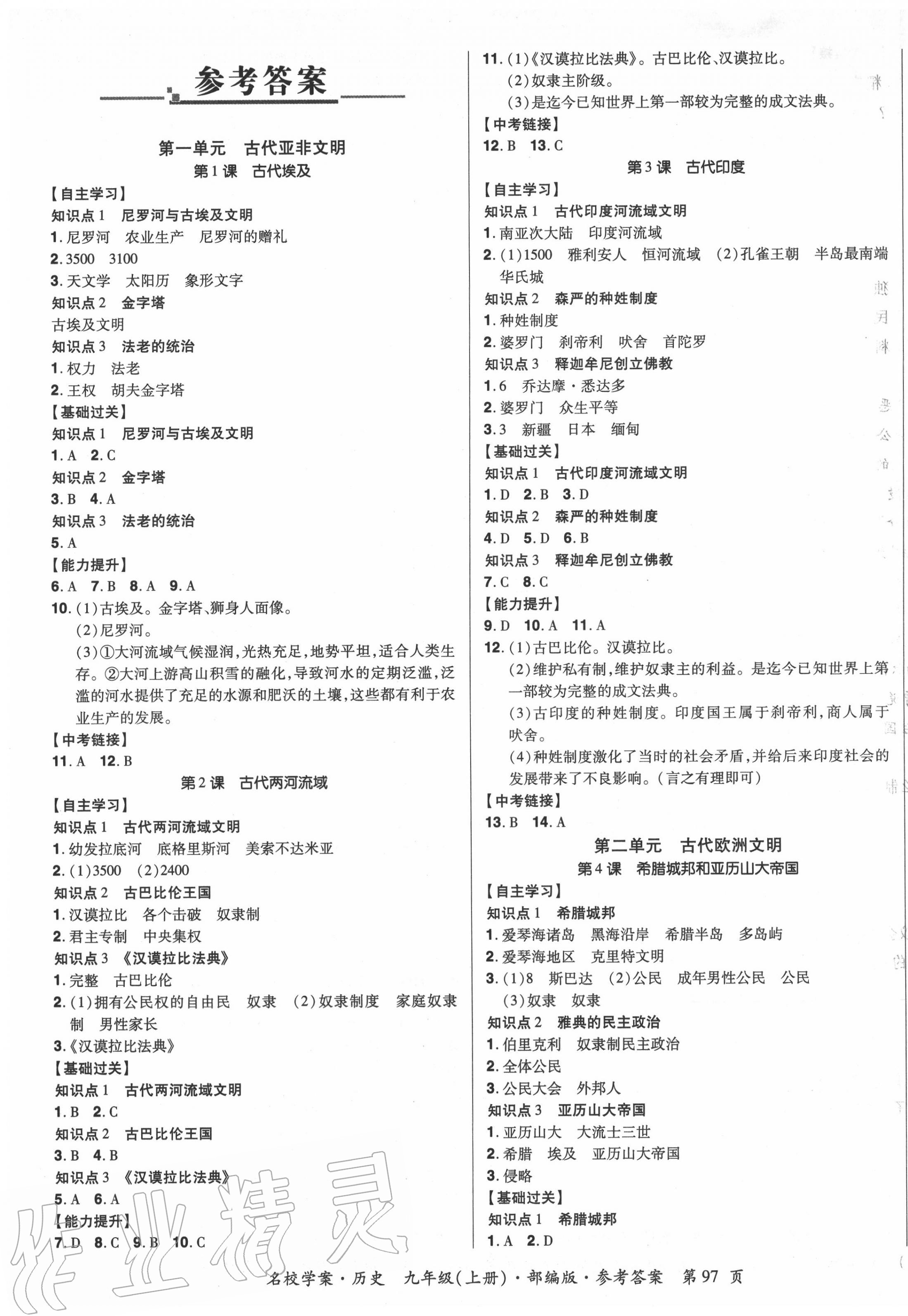 2020年國華作業(yè)本名校學案九年級歷史上冊部編版 第1頁