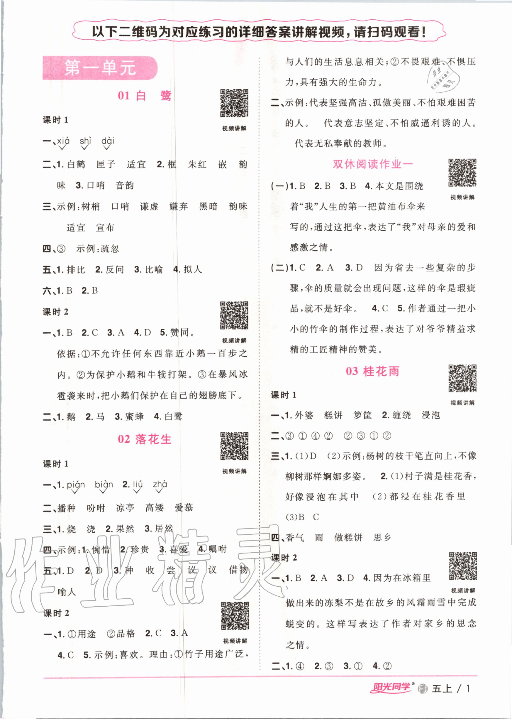 2020年陽(yáng)光同學(xué)課時(shí)優(yōu)化作業(yè)五年級(jí)語(yǔ)文上冊(cè)人教版福建專版 第3頁(yè)