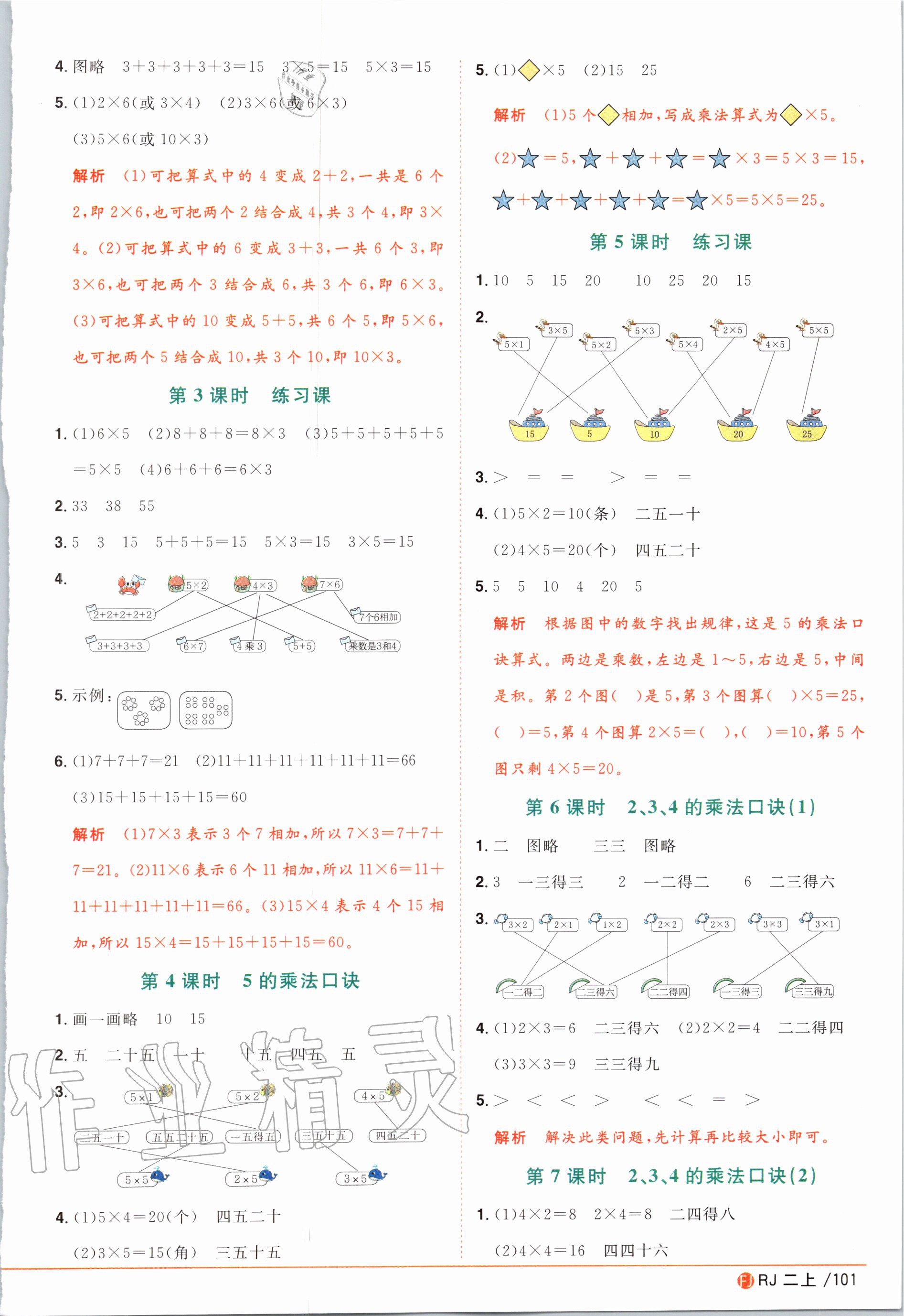 2020年陽光同學(xué)課時(shí)優(yōu)化作業(yè)二年級(jí)數(shù)學(xué)上冊(cè)人教版福建專版 第7頁(yè)