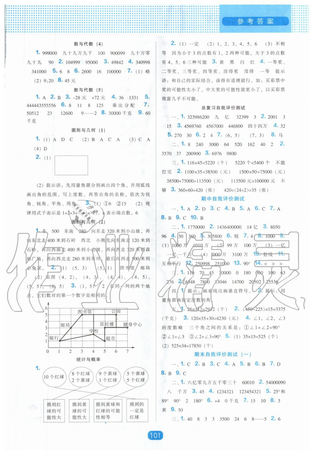 2020年新課程能力培養(yǎng)四年級數(shù)學上冊北師大版 參考答案第7頁