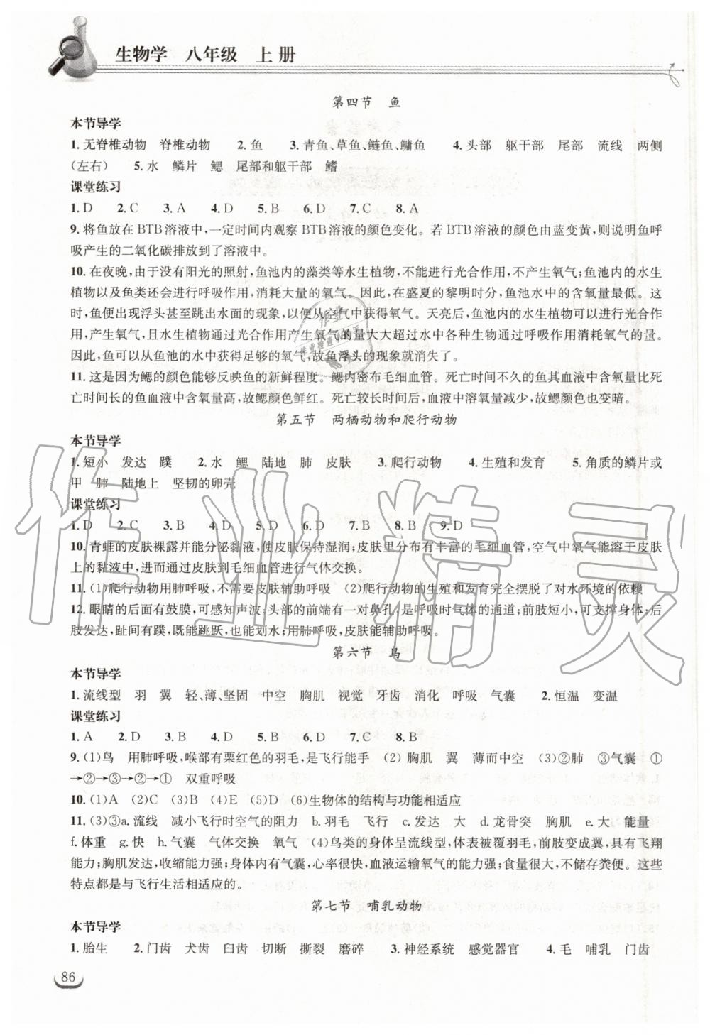 2020年长江作业本同步练习册八年级生物上册人教版 第2页