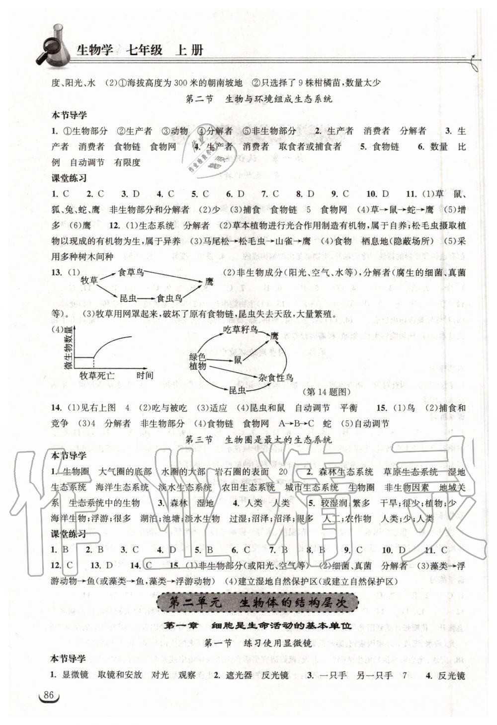 2020年长江作业本同步练习册七年级生物上册人教版 第2页