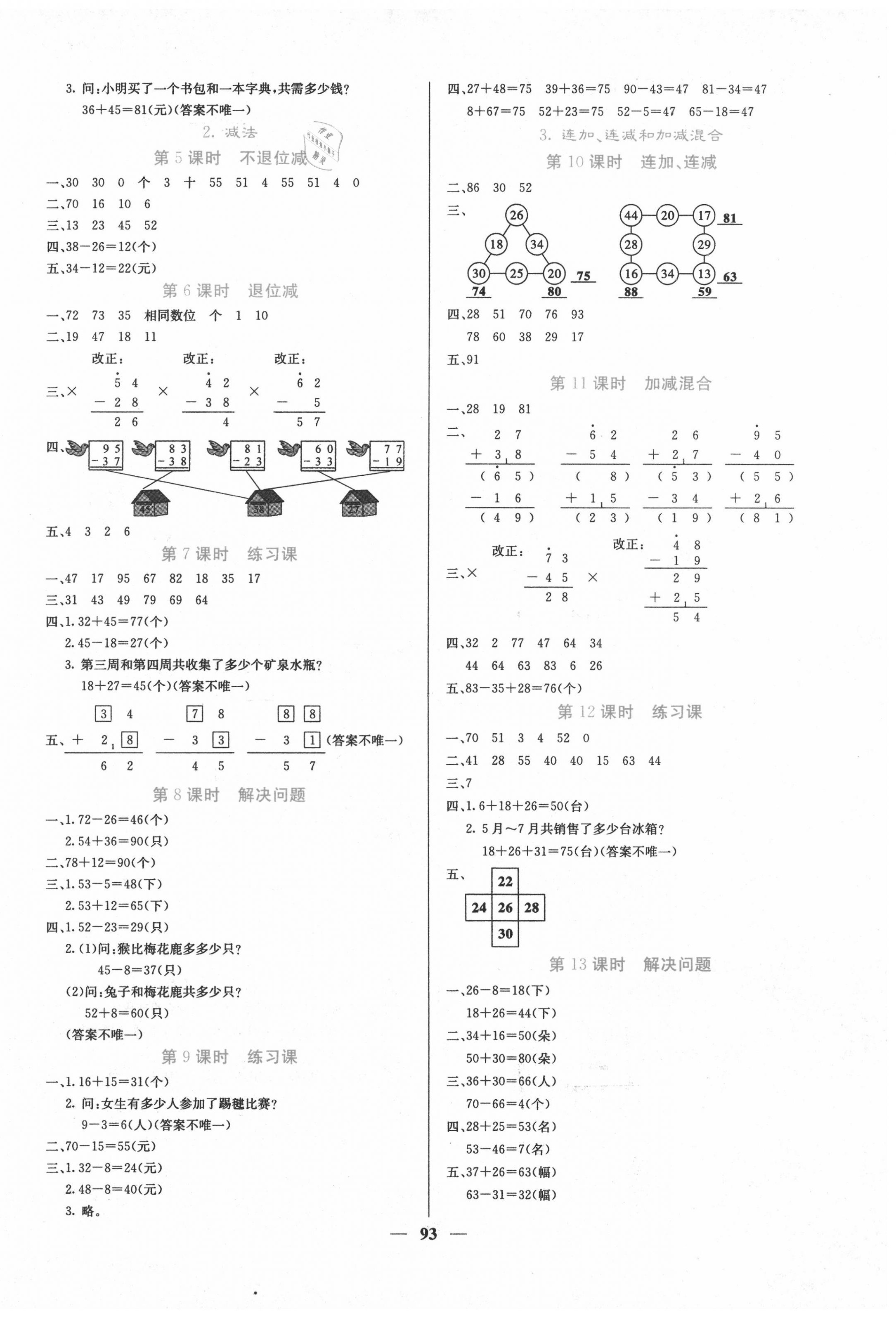 2020年課堂點(diǎn)睛二年級數(shù)學(xué)上冊人教版 第2頁