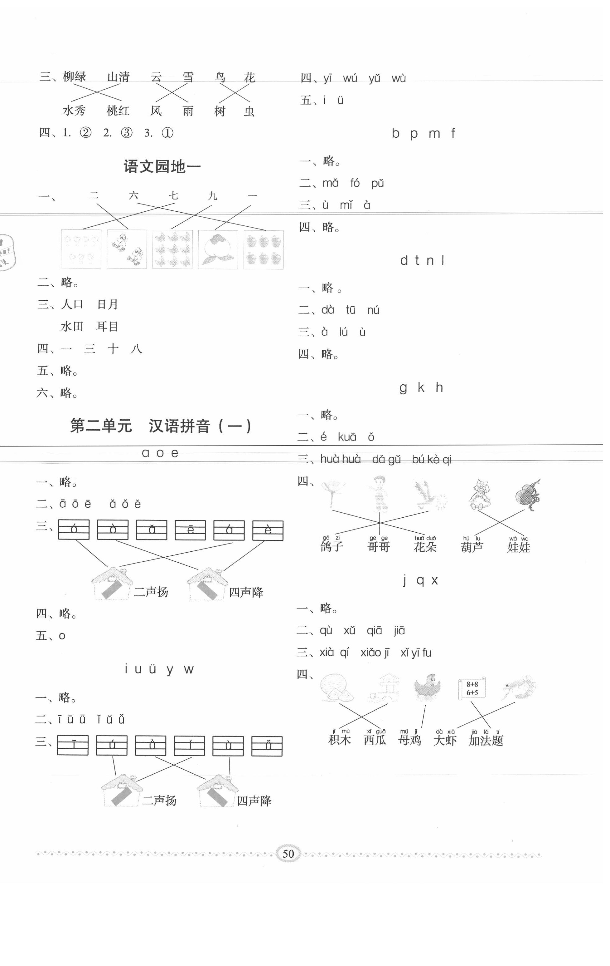 2020年小學(xué)生隨堂同步練習(xí)一年級(jí)語文上冊(cè)人教版 第2頁