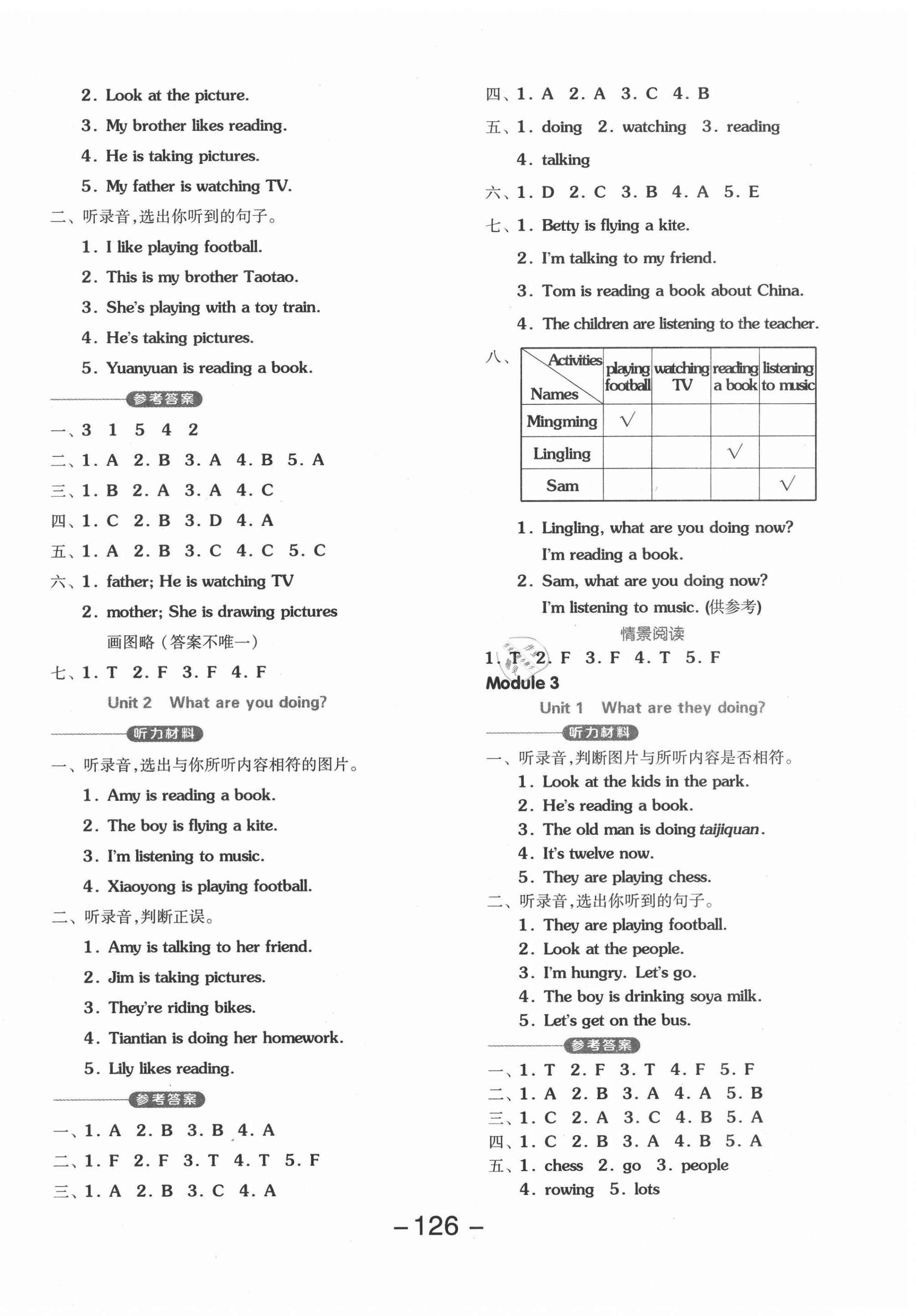 2020年全品学练考四年级英语上册外研版 参考答案第2页