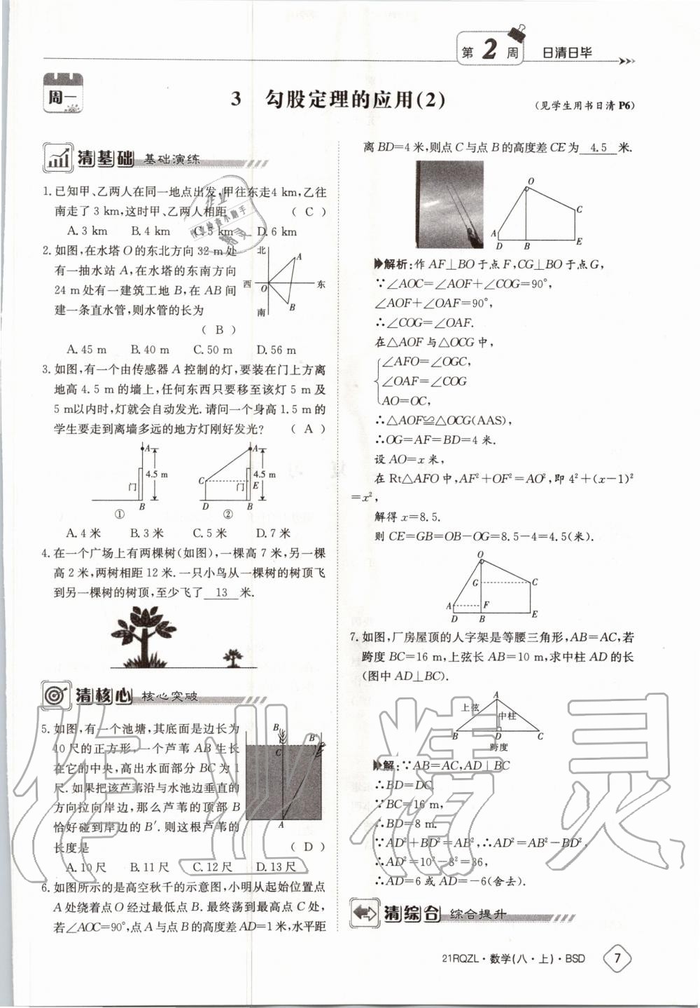 2020年日清周練八年級(jí)數(shù)學(xué)上冊(cè)北師大版 第13頁(yè)