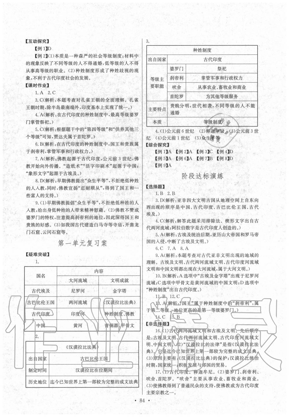 2020年长江全能学案同步练习册九年级历史上册人教版 第2页